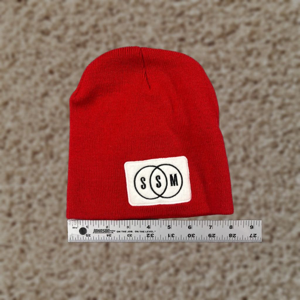 Logo 7 SSM Beanie Toque Adult One Size Red Knit Embroidered Logo Acrylic Ski Outdoors Size ONE SIZE - 1 Thumbnail