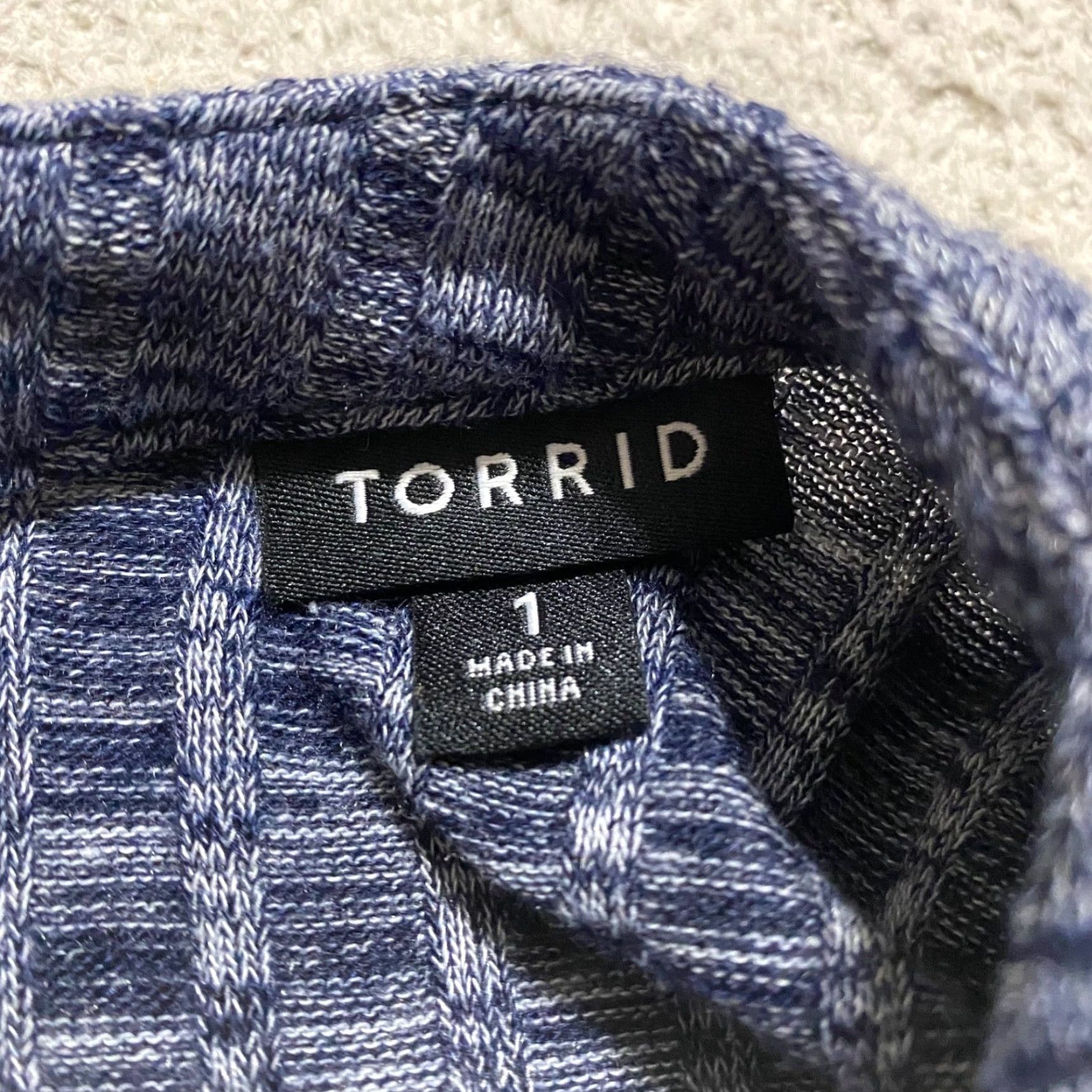 Torrid Torrid Dress Blue 1X 3/4 Sleeve Keyhole Neck A-Line Mini Knit Polyester Rayon Plus Womens Shirt? Size XL / US 12-14 / IT 48-50 - 3 Thumbnail