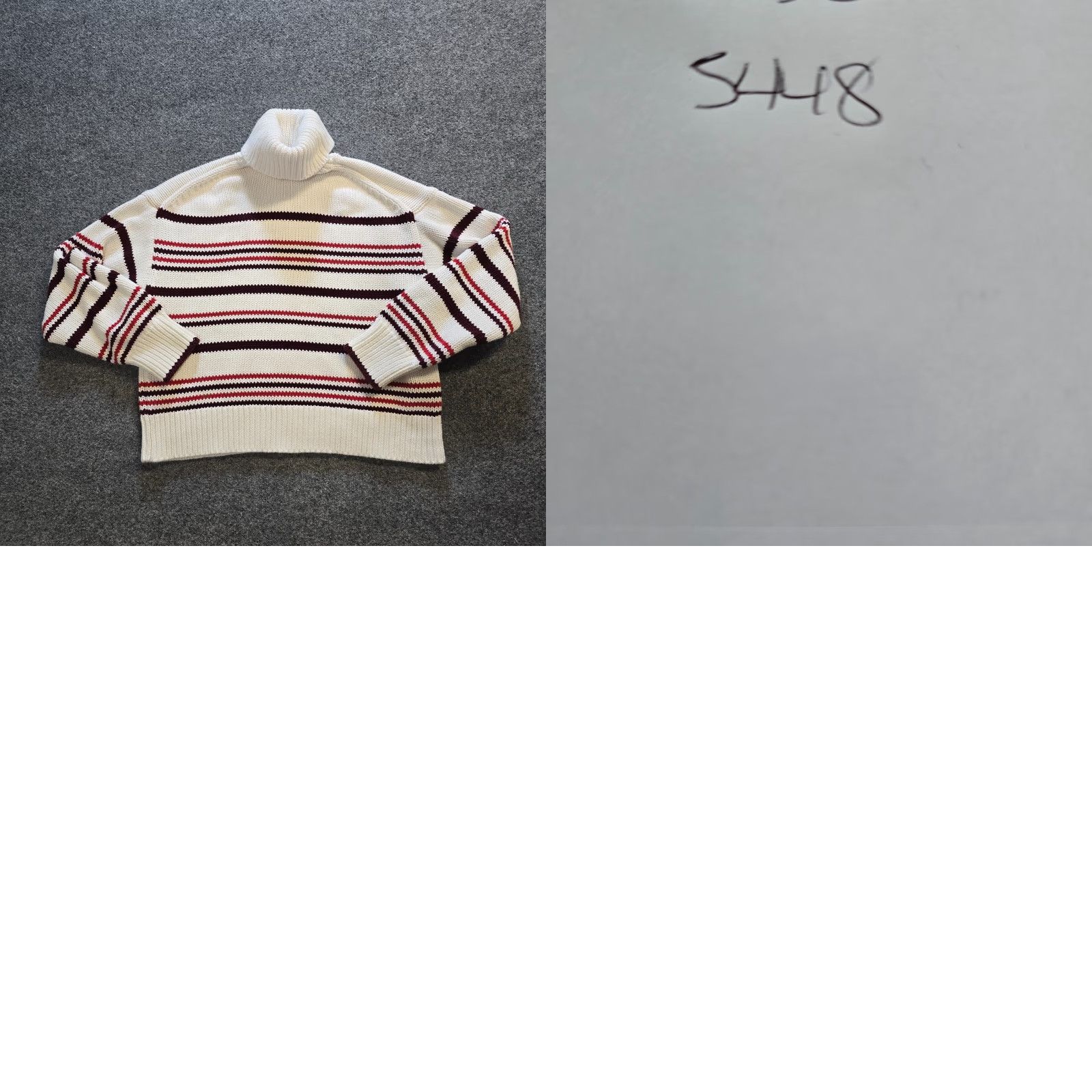 Madewell Madewell Sweater Top Womens Size Large White Red Striped Turtleneck Boxy Casual Shirt Size L / US 10 / IT 46 - 8 Thumbnail