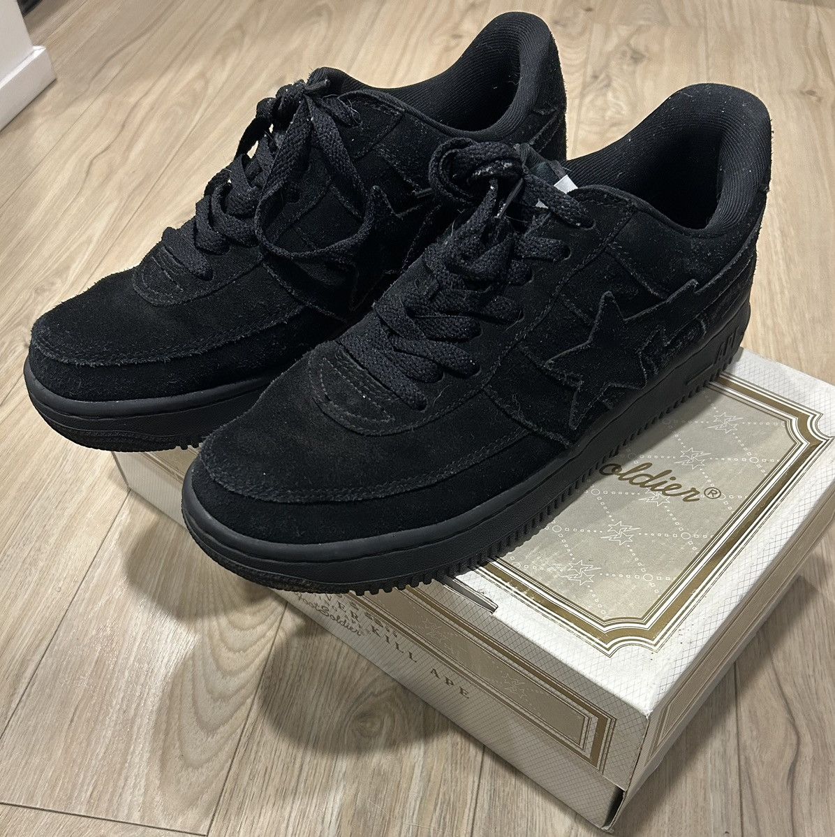 Bape Sta Black Suede | Grailed