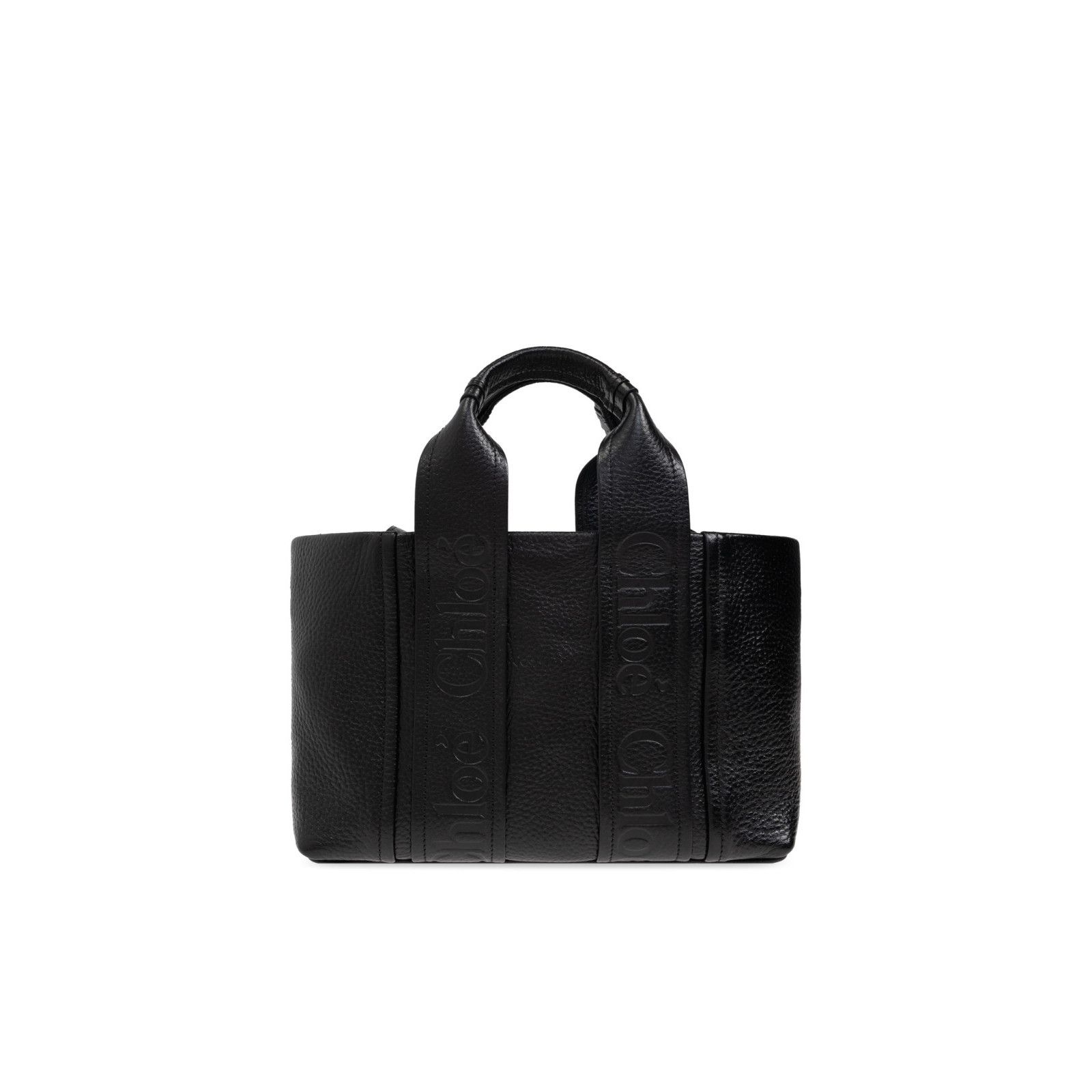 Chloe Chloe Small Black Grained Leather Tote Shopper Top Handle Ba Size ONE SIZE - 2 Thumbnail