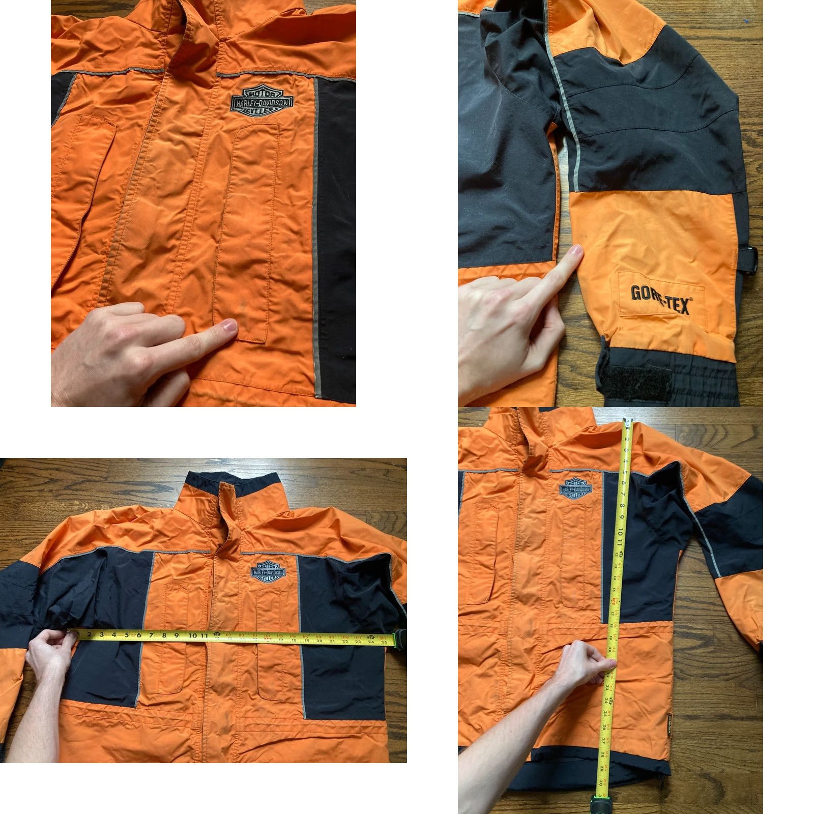 Harley Davidson Harley-Davidson Jacket Rain Coat GoreTex Orange Black Mens M Water Resistant Riding Motorcycle Outdoor Size US M / EU 48-50 / 2 - 8 Thumbnail
