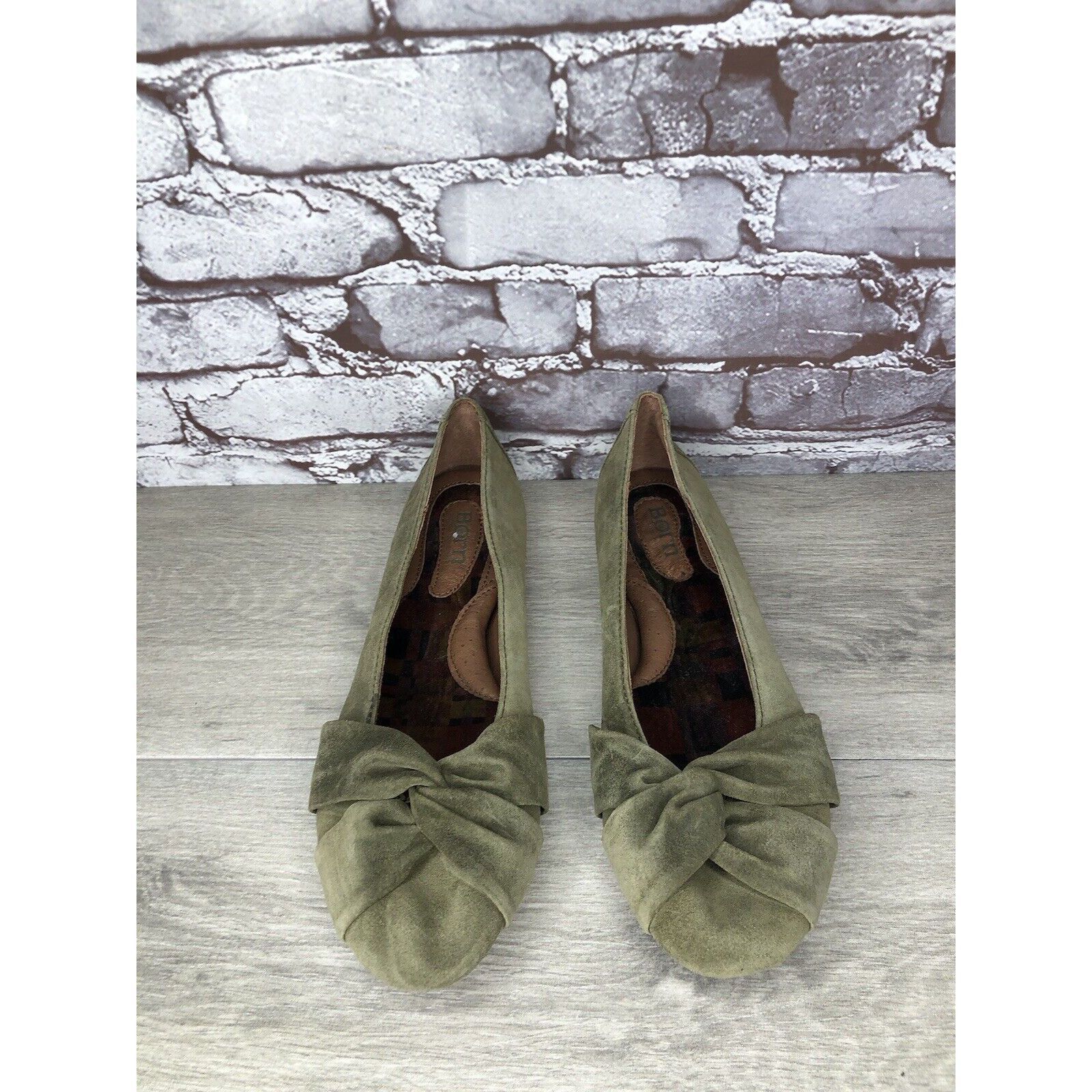 Born Born Lily Green Suede Leather Knot Ballet Flats Shoes Women’ Size US 11 / IT 41 - 19 Thumbnail