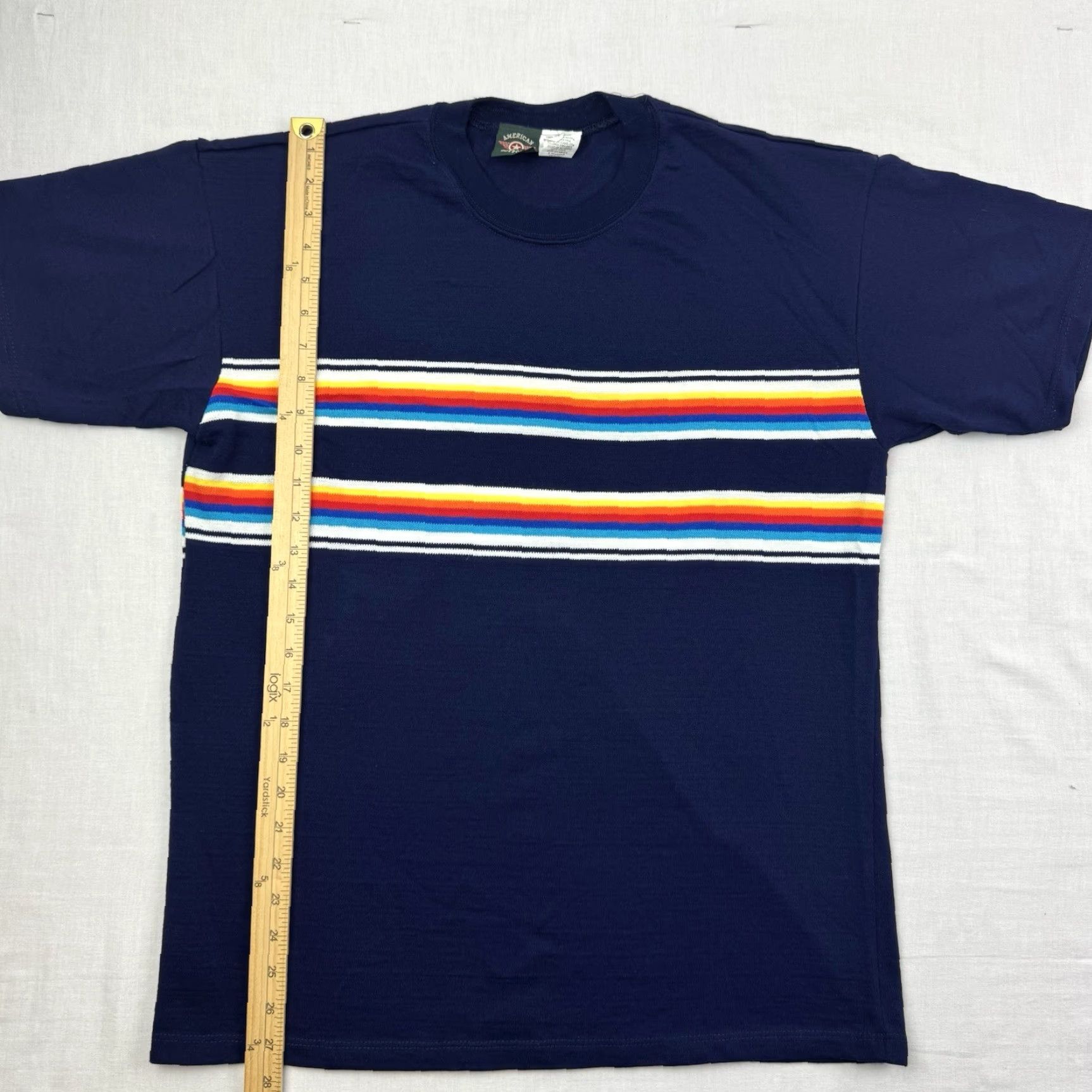 Vintage VINTAGE American Outpost T Shirt Adult M Striped Blue 1980s Preppy Classic Mens Shirt Size US M / EU 48-50 / 2 - 6 Thumbnail