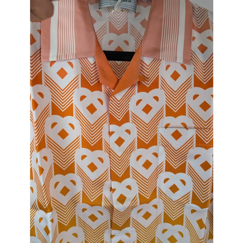 Casablanca o1rshd1 Gradient Heart Monogram Short-Sleeve Shirt in Multi Size US L / EU 52-54 / 3 - 8 Thumbnail