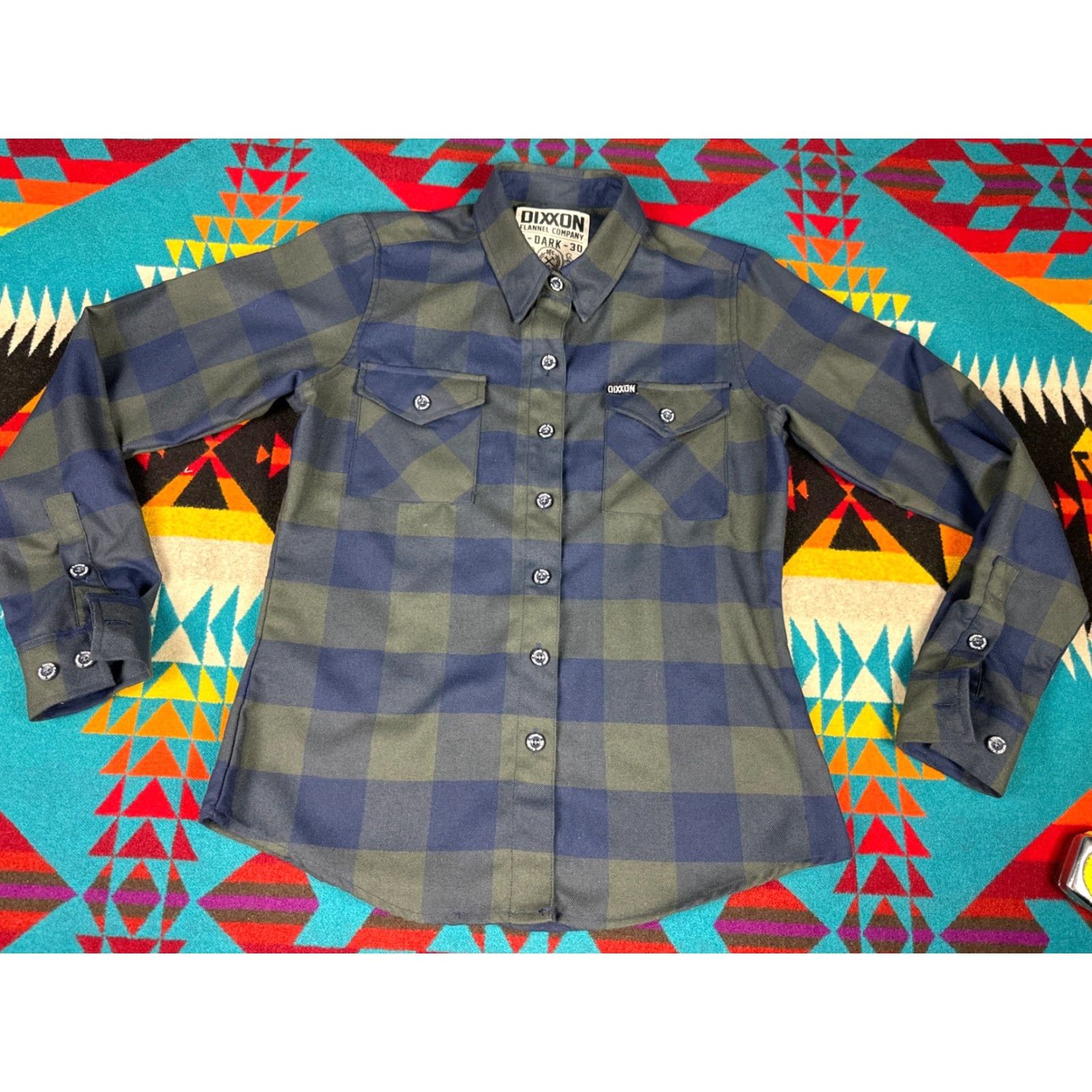 CO Dixxon Plaid Shirt Women’s Sz S Blue Flannel Button-Up Shirt Small Regular Size Type S Womens 0 Dark 30 Plaid Blue Size S / US 4 / IT 40 - 4 Thumbnail