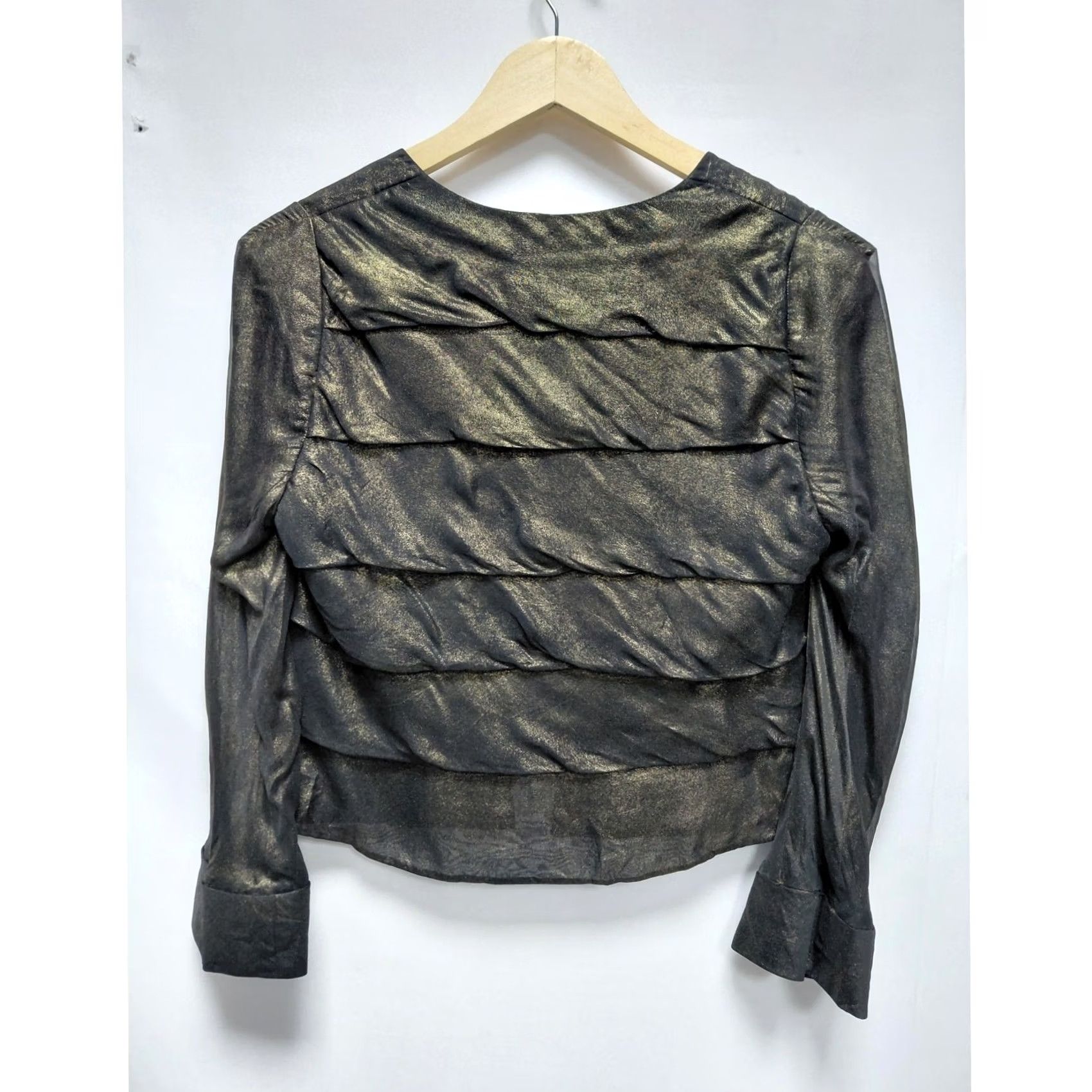 Vintage VINTAGE Per Se Metallic Silk Jacket Black Women Size 6 Size M / US 6-8 / IT 42-44 - 2 Thumbnail