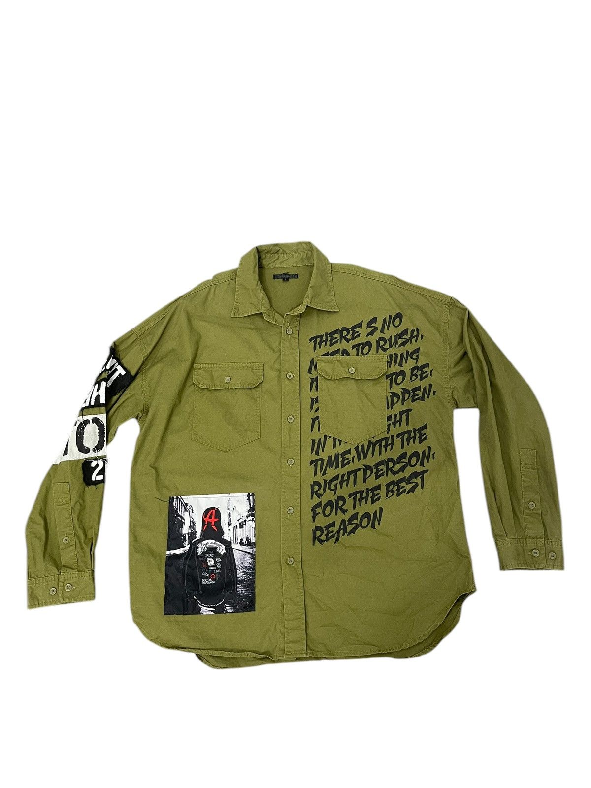 Japanese Brand Anarchy Bike Star Military Poem Shirt 6🟩7 Size US XL / EU 56 / 4 - 2 Thumbnail