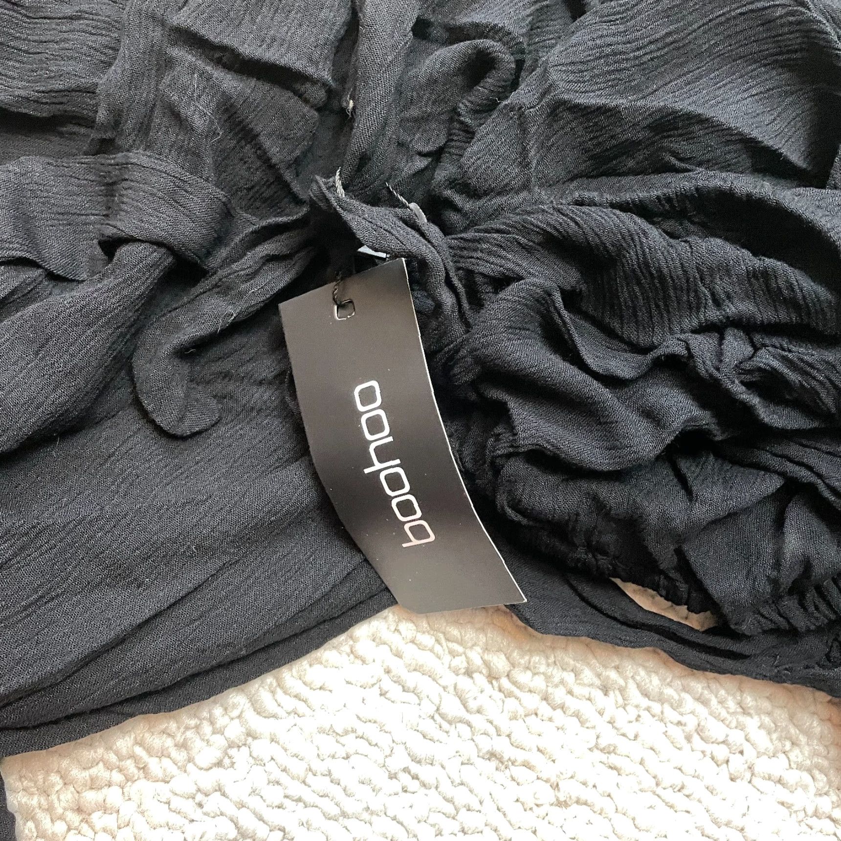 Boohoo Boohoo Plus Halter Tiered Maxi Smock Dress Womens 20 Black Midi Sleeveless New Size 3XL / US 20-22 - 4 Thumbnail