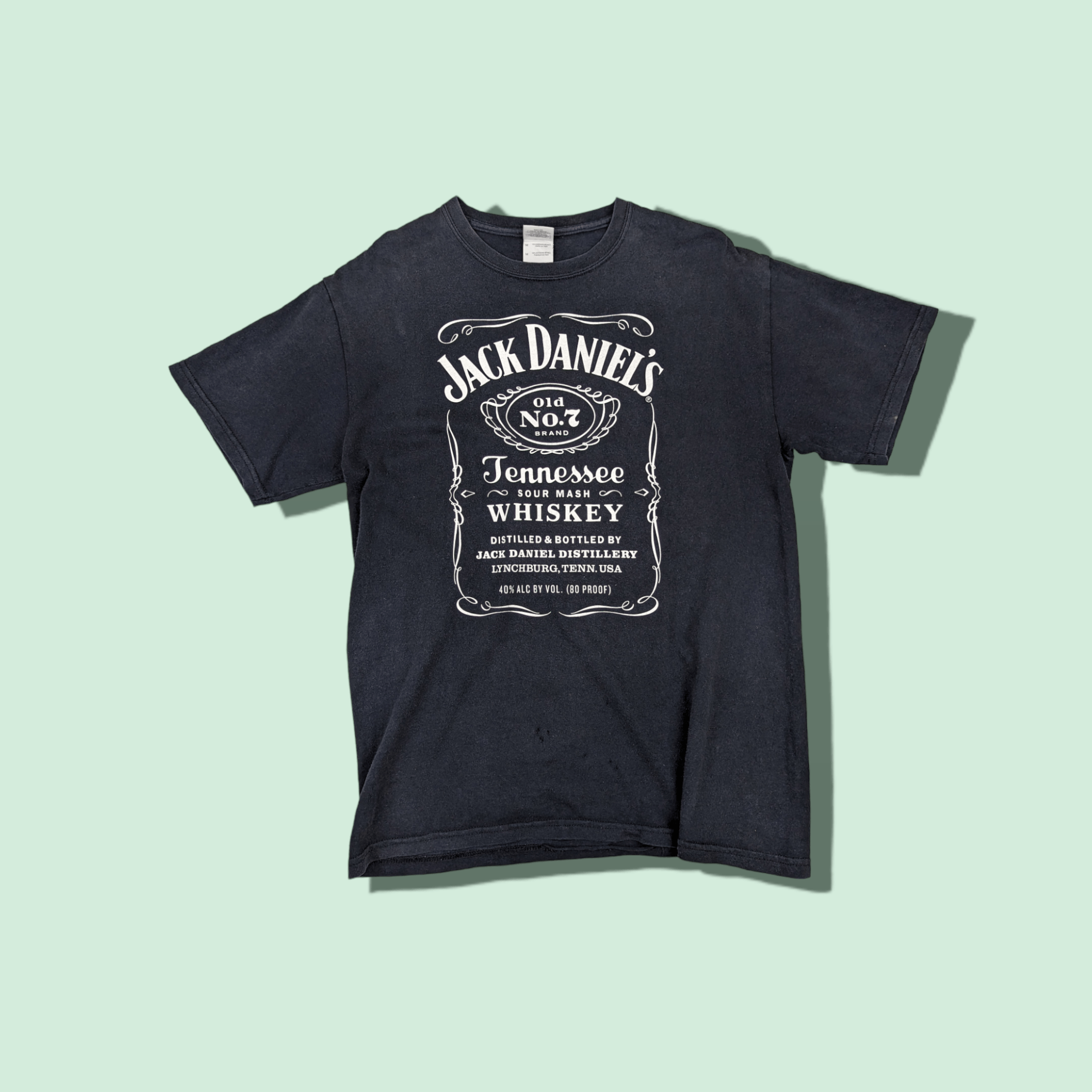 T-shirt Vintage Jack Daniels Blanc - Taille XL - Motif Graphique - Occasion Très Bon état