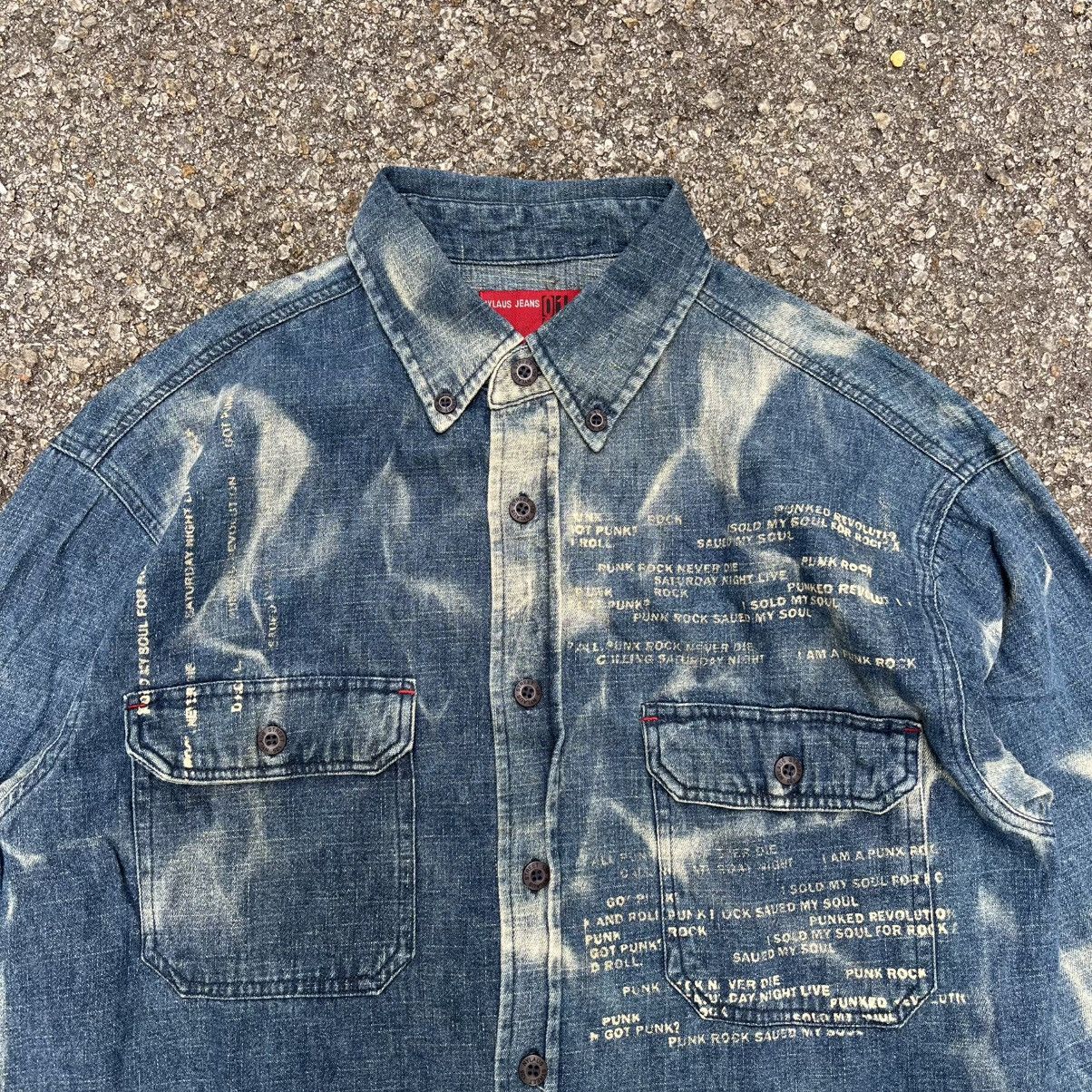 Hysteric Glamour Poem Nylaus Seditionaries Faded Gothic Punk Button Shirt Size US L / EU 52-54 / 3 - 2 Thumbnail