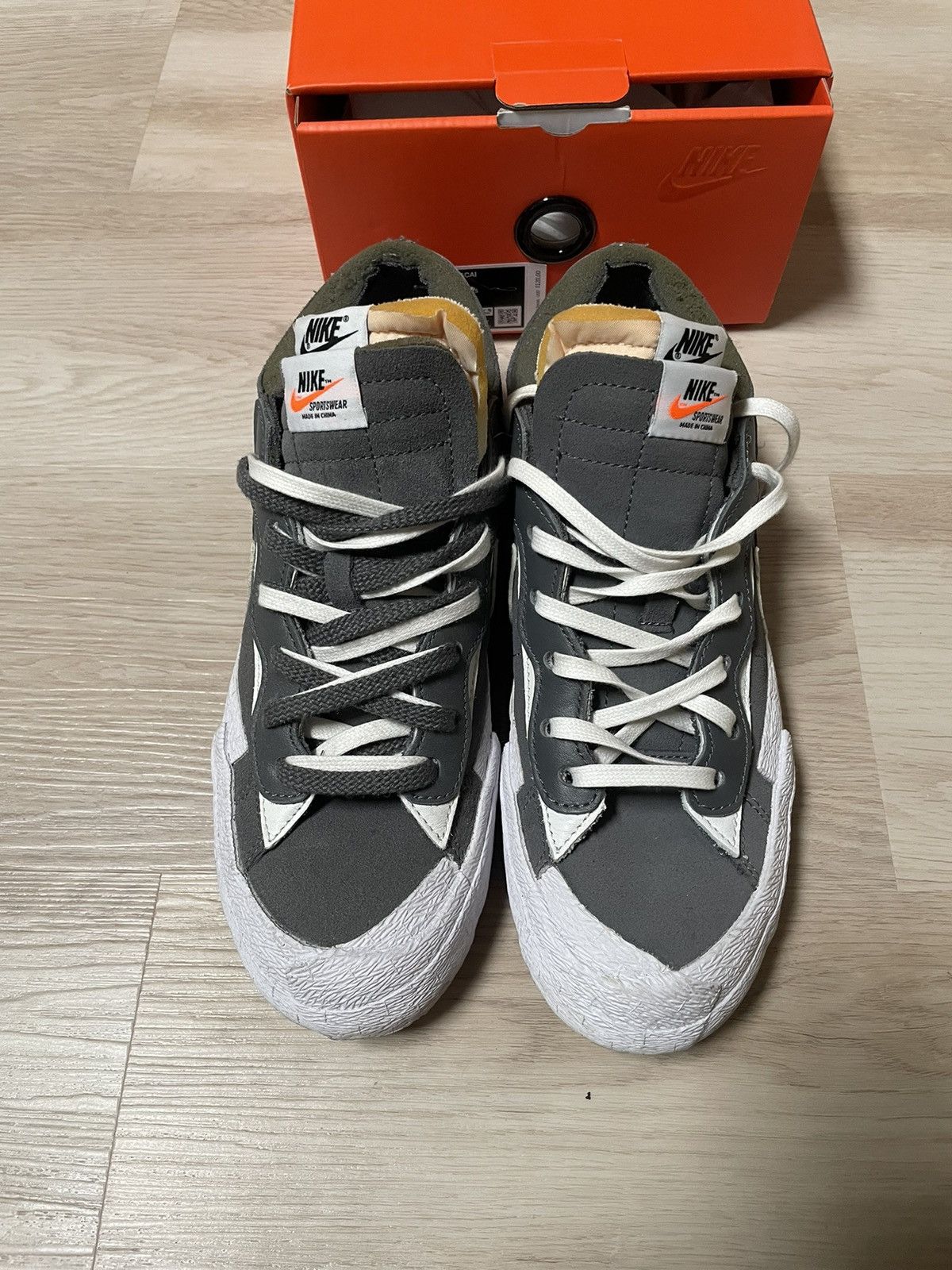 Nike × Sacai Nike x Sacai Blazer Low in White/Grey Size US 8.5 / EU 41-42 - 1 Thumbnail