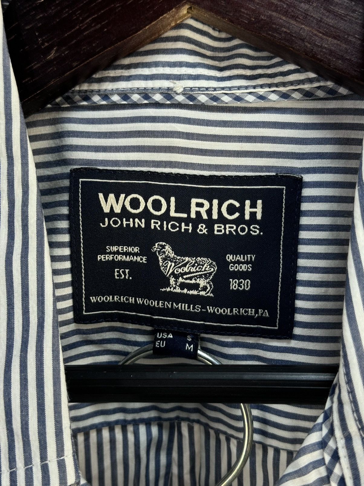 Woolrich Woolen Mills WOOLRICH Striped Pockets Casual Long Sleeve Shirt Size US S / EU 44-46 / 1 - 13 Thumbnail