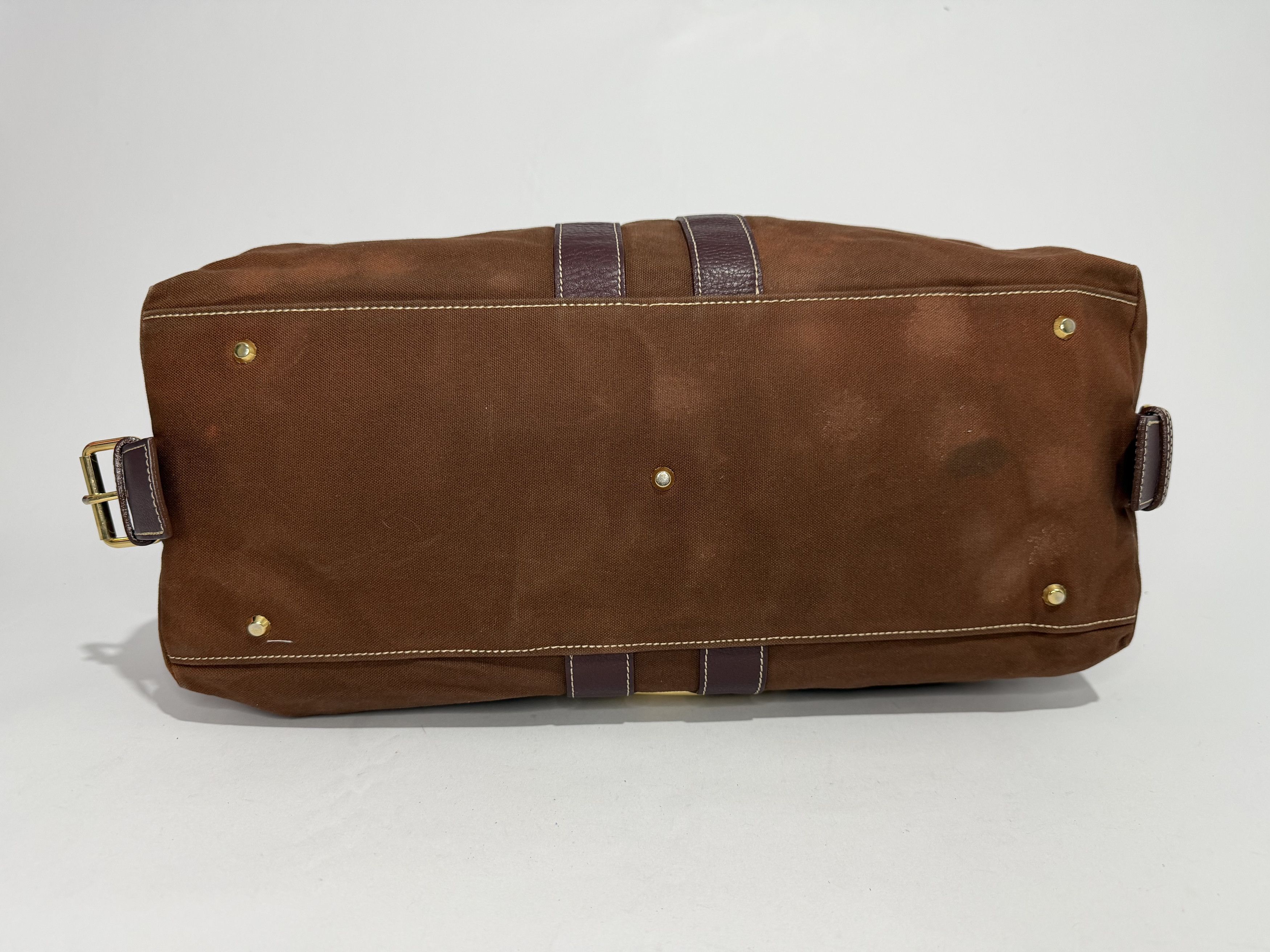 Vivienne Westwood Vivienne Westwood Orb Logo Leather & Canvas Bowler Bag Brown Size ONE SIZE - 4 Thumbnail