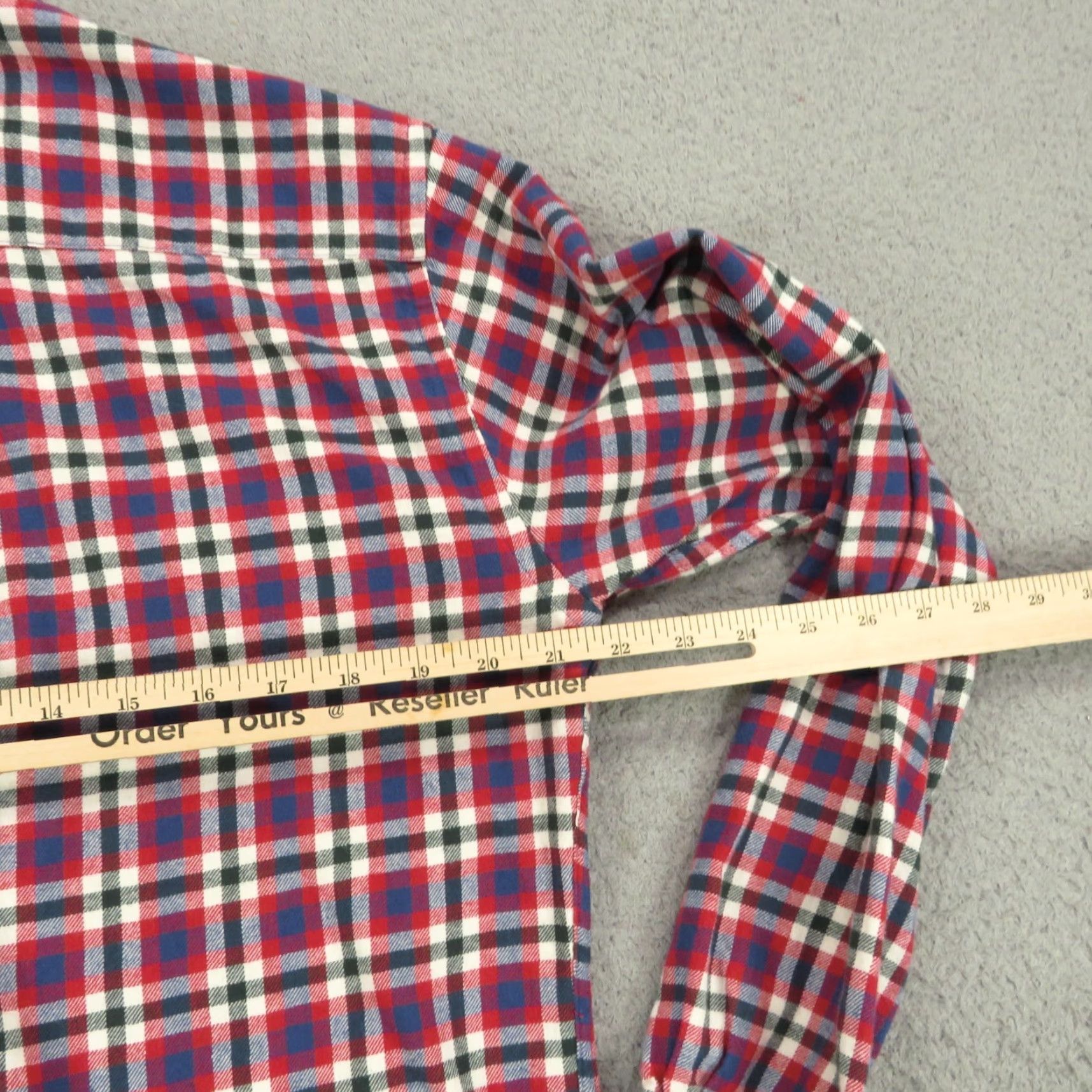 Vintage Onward Reserve Shirt Men Large Red Blue White Plaid Cotton Flannel Long Sleeve Button-Up Size US L / EU 52-54 / 3 - 7 Thumbnail