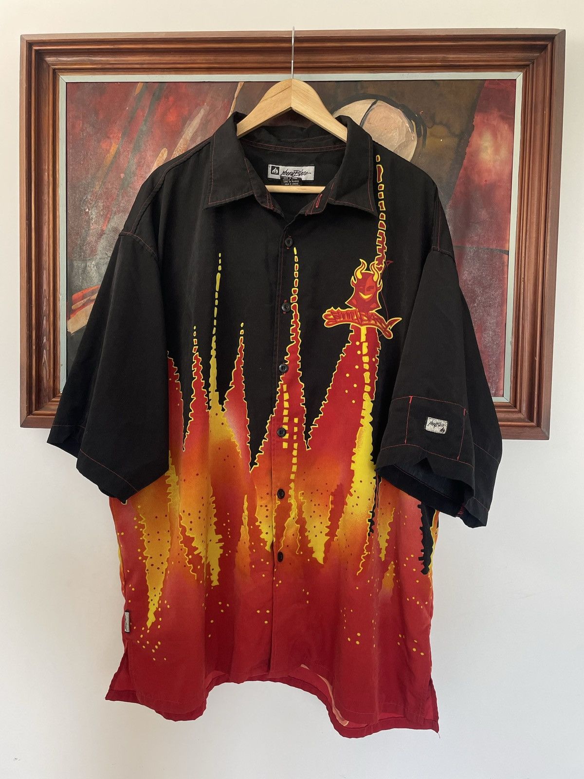 Wu-Tang Clan Vintage Johny Blaze Anime Devil Rap Oversize Button Shirt Size US XL / EU 56 / 4 - 2 Thumbnail