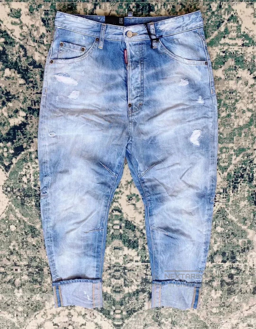Dsquared2 Light Blue Combat Denim Pants.