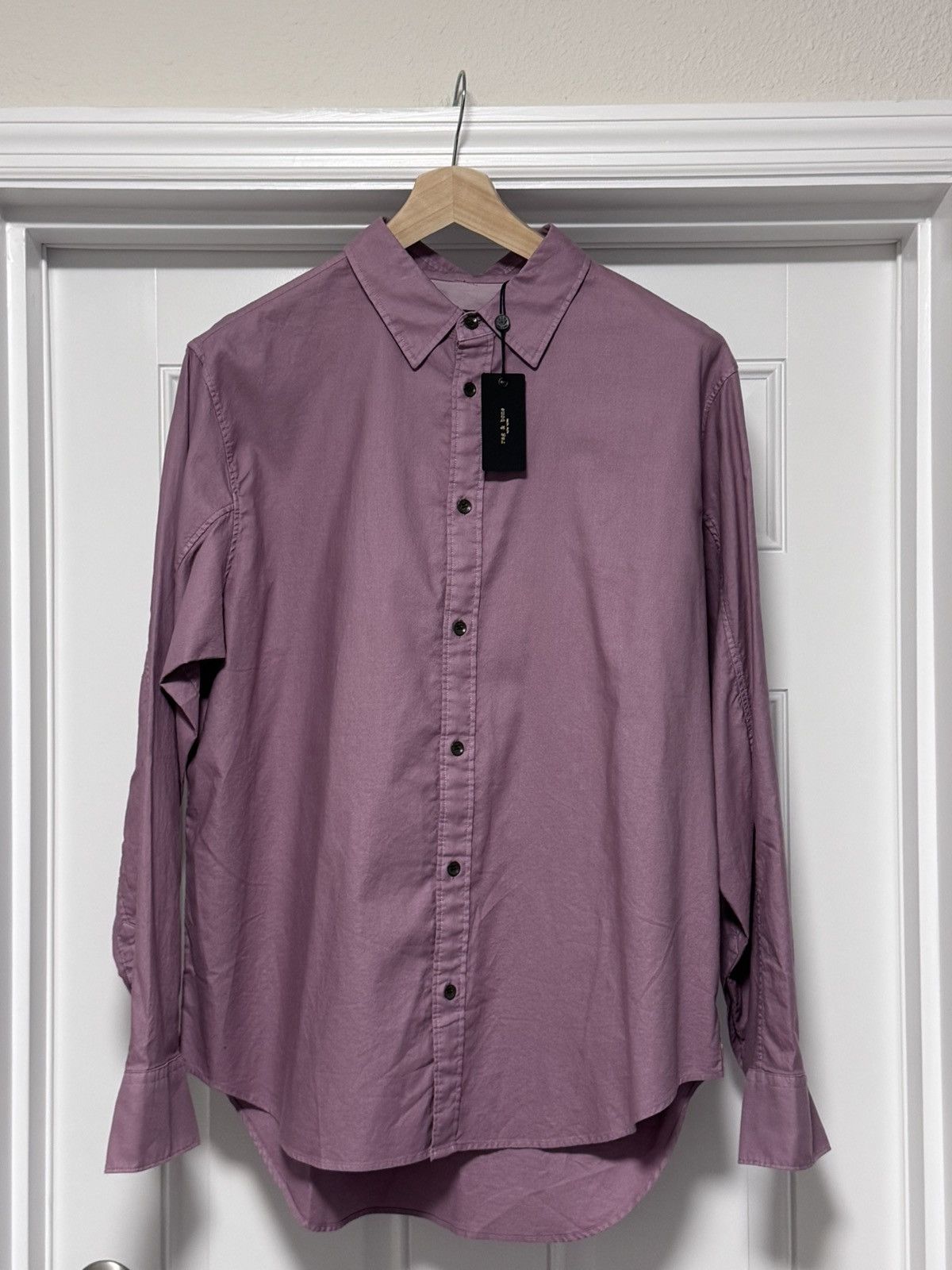 Rag & Bone NWT Rag & Bone Fit 2 Engineered Oxford Shirt XL Berry Pink Size US XL / EU 56 / 4 - 7 Thumbnail