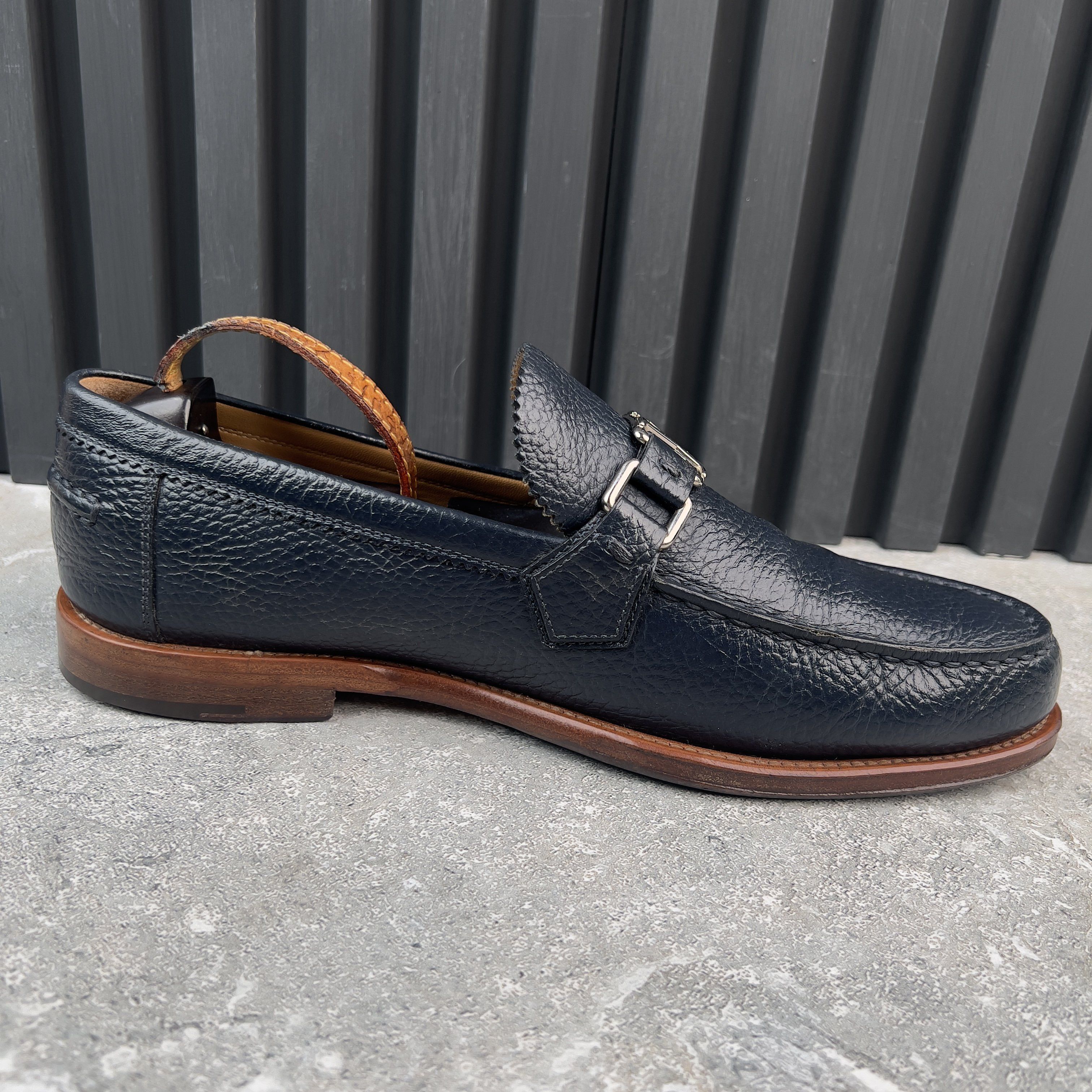 Louis Vuitton Major Loafers Grain Blue Leather Size US 9.5 / EU 42-43 - 7 Thumbnail