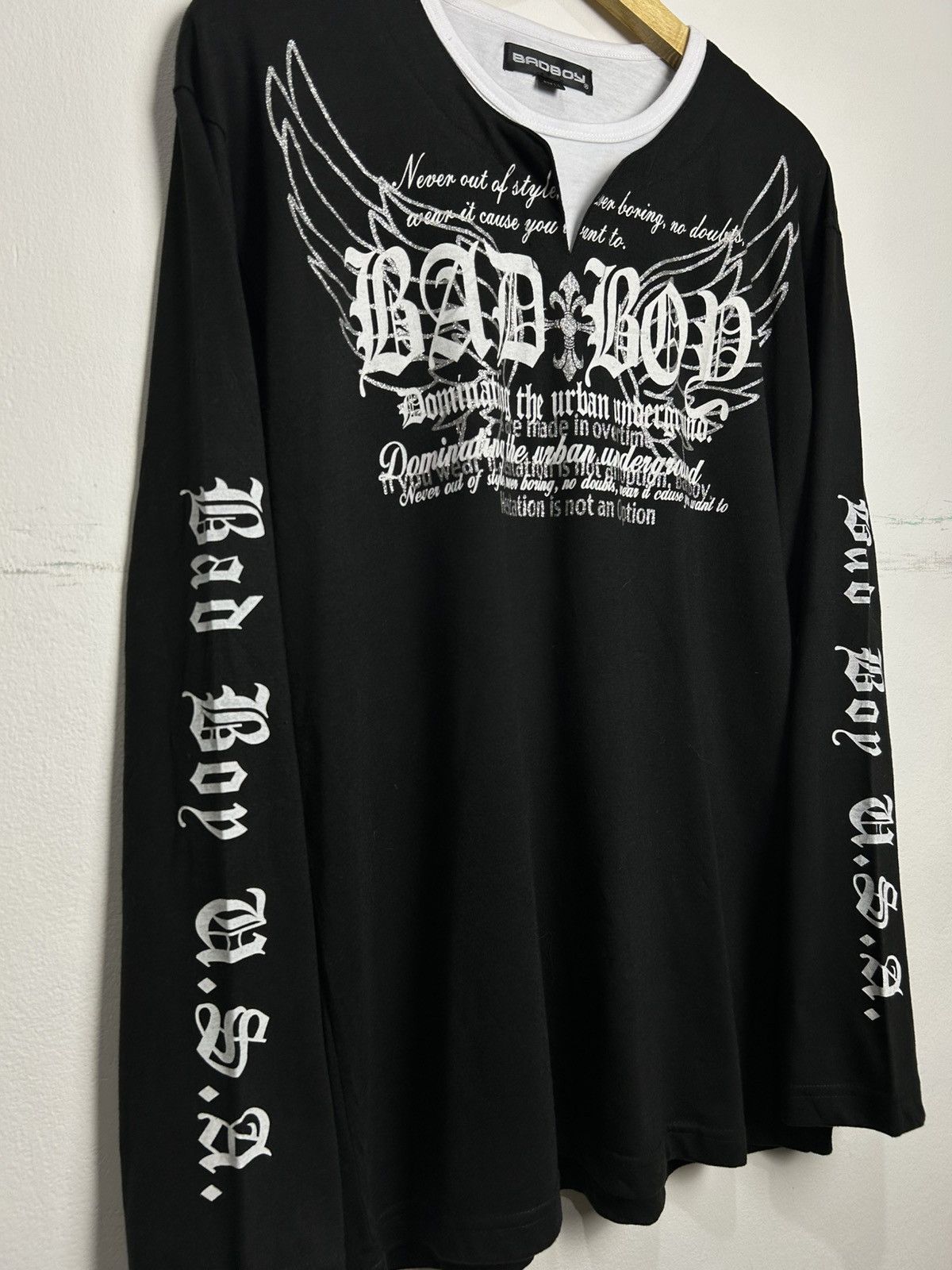 Japanese Brand Y2k Badboy USA double Layer Poem longsleeve Size US L / EU 52-54 / 3 - 2 Thumbnail