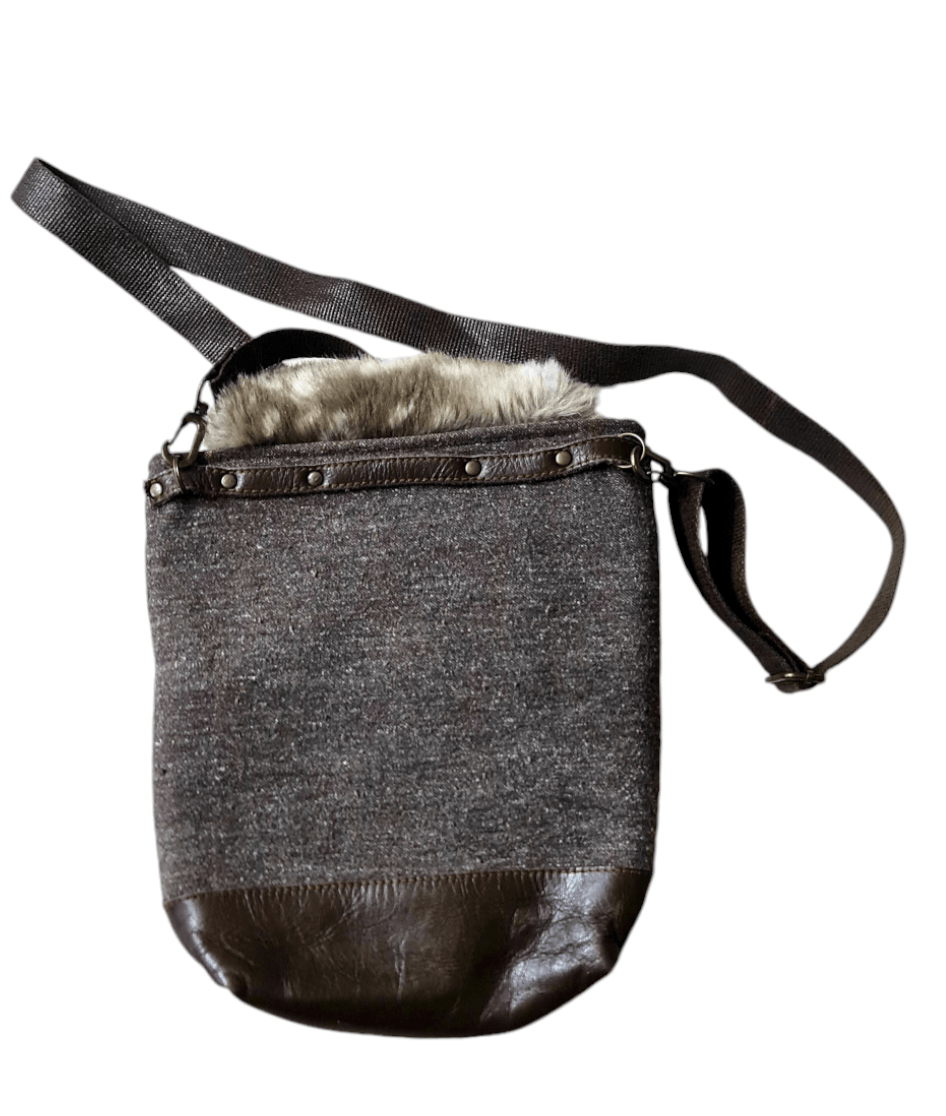 Leather Rare Fur Slim Bag Maps Size ONE SIZE - 3 Thumbnail
