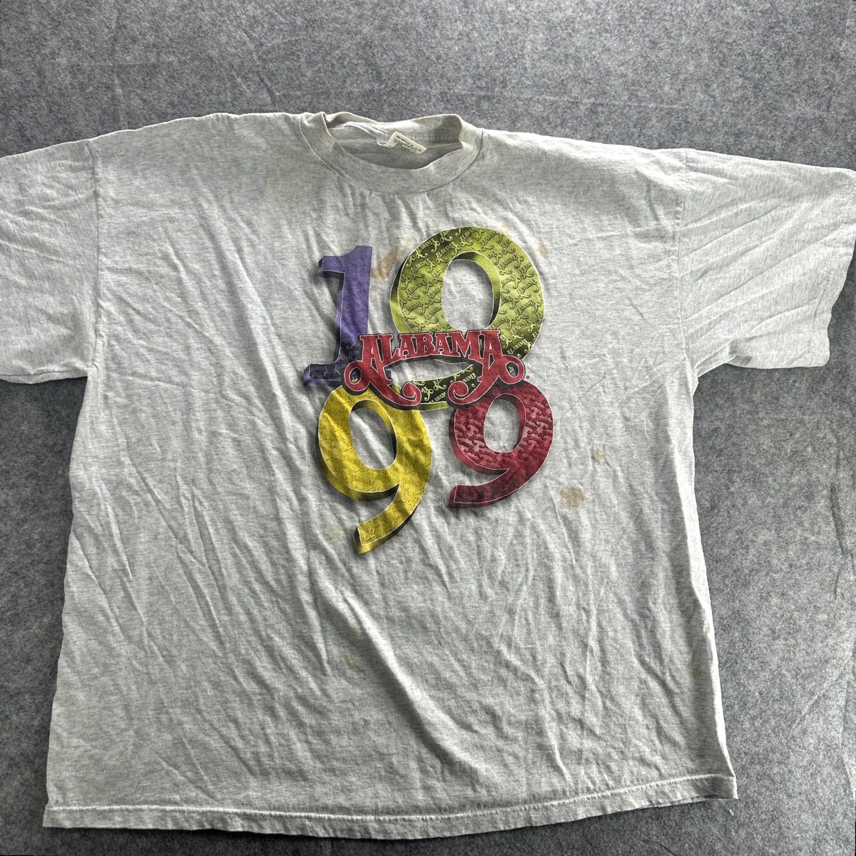Tultex VINTAGE Alabama Band T-Shirt Mens 3XL Cotton Gray 1999 Tour 90s Y2K Music Concert Tee Size US XXL / EU 58 / 5 - 2 Thumbnail