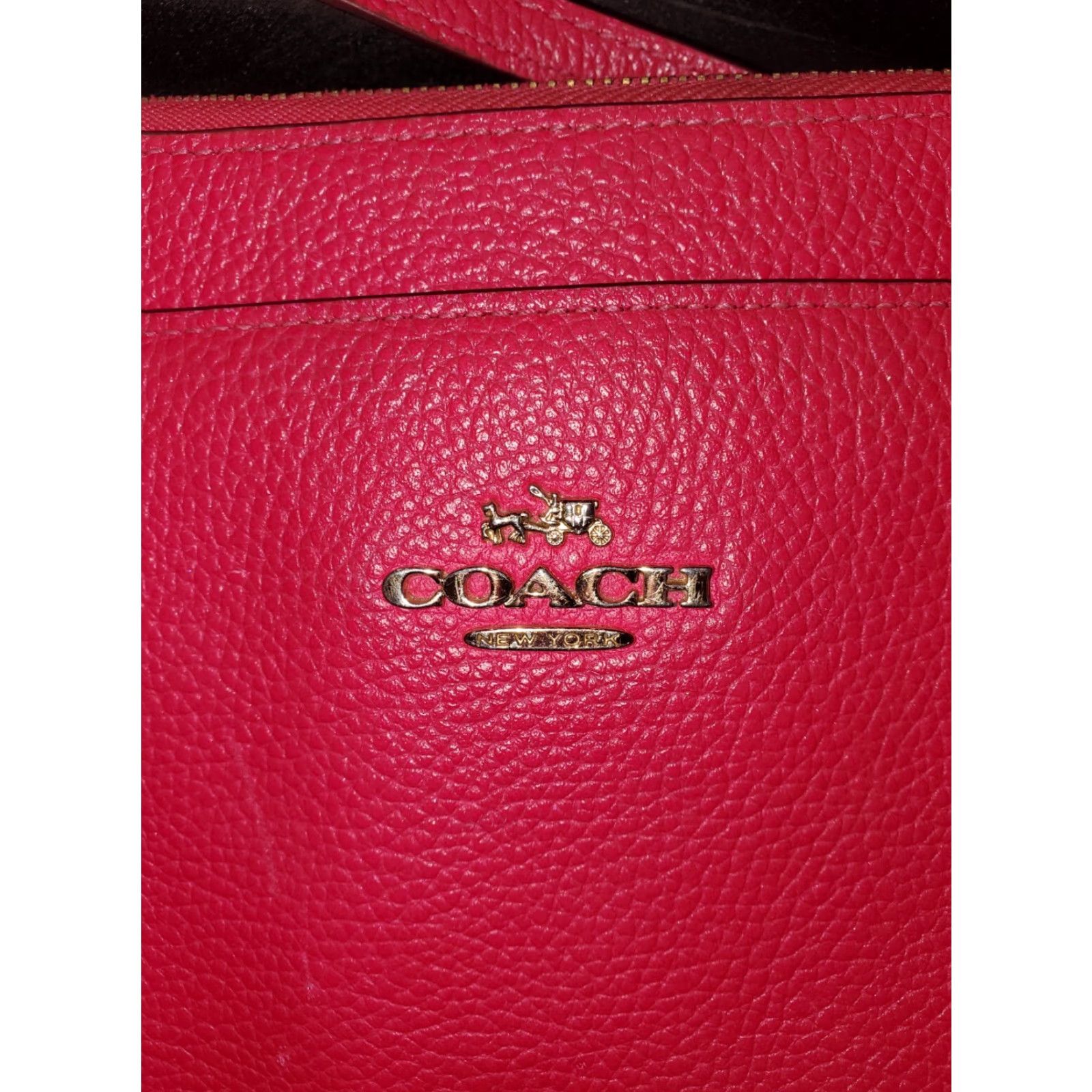 Coach VINTAGE Coach Signature Crossgrain Leather Crossbody Fuschia Pink Purse F57788 Size ONE SIZE - 3 Thumbnail