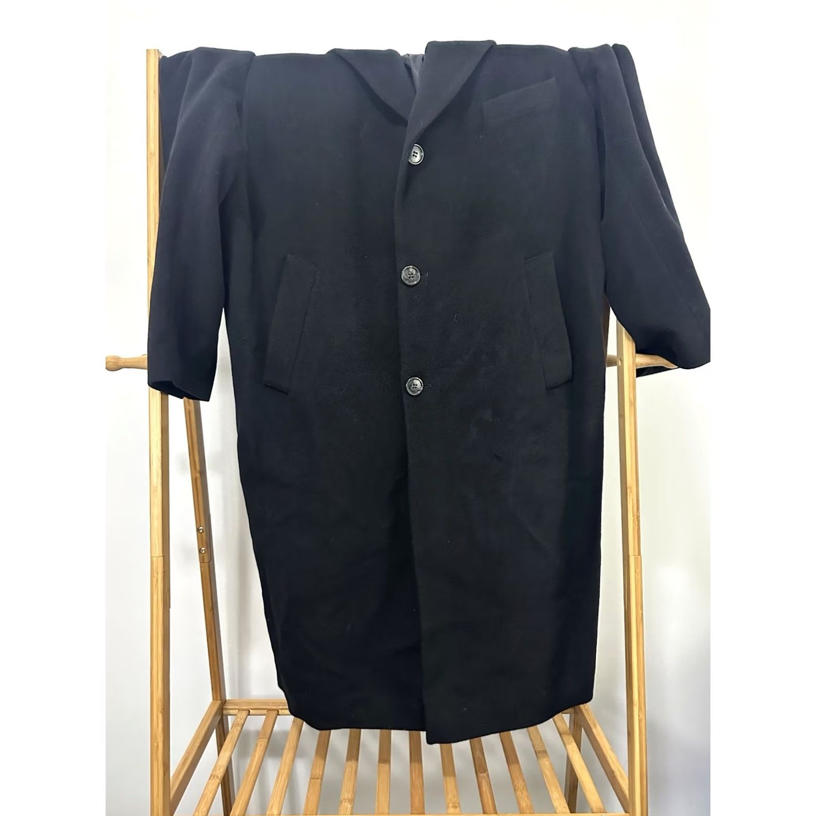 Ralph Lauren VINTAGE Ralph Lauren CHAPS Cashmere Wool Blend Long Black Overcoat Jacket Mens 46R Size US S / EU 44-46 / 1 - 6 Thumbnail