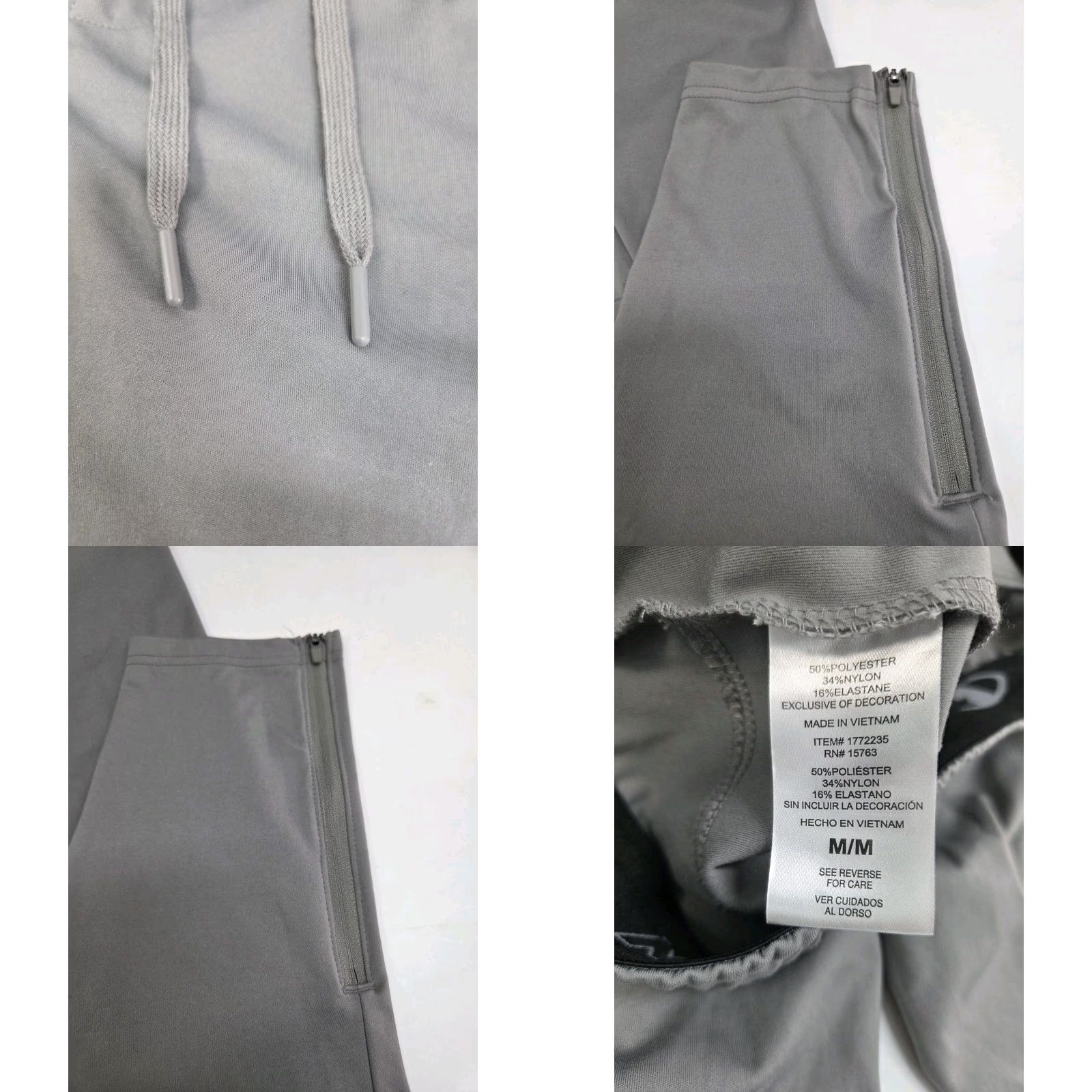 Champion Champion Men's Grey Sweatpants Zip Pockets/Legs Drawstring Nylon Blend M Size US 31 - 8 Thumbnail