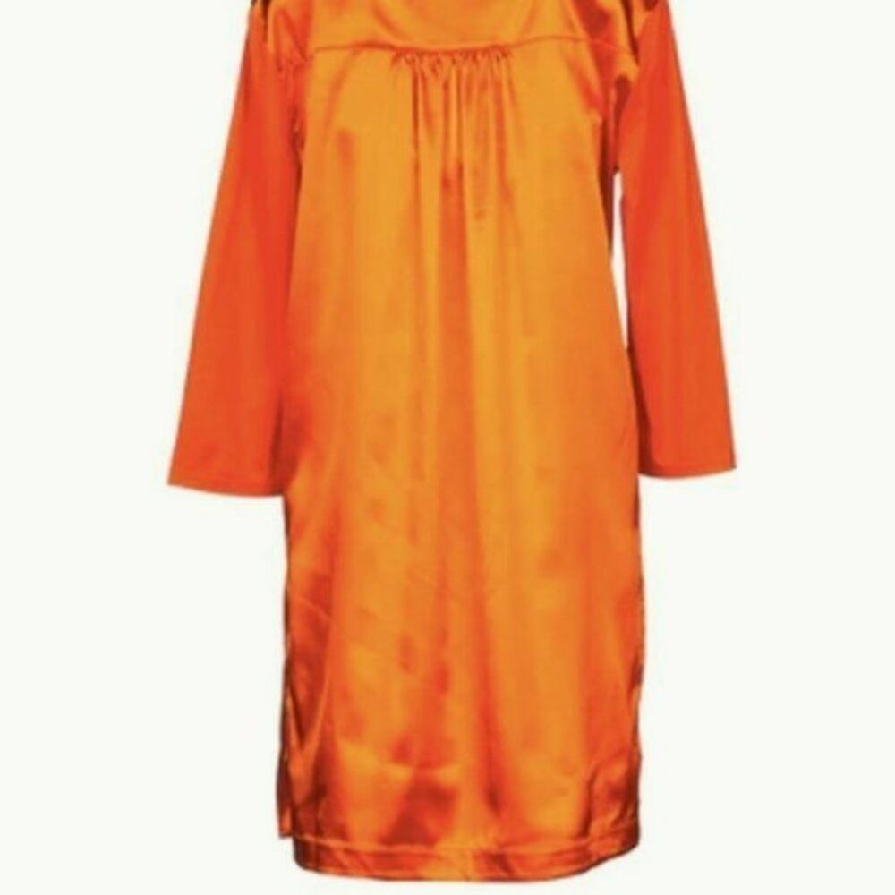 TWINSET Twinset Satin Jersey Dress with wide sleeves orange L Size L / US 10 / IT 46 - 3 Thumbnail