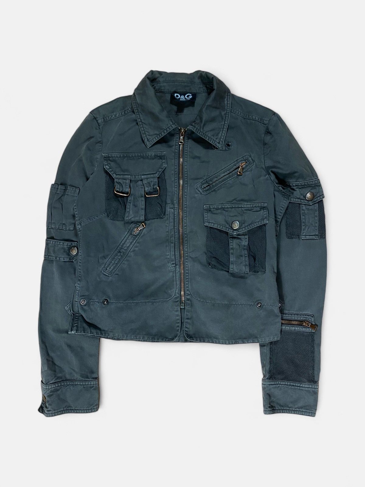image of Dolce Gabbana - Aw03 Parachute Cargo Jacket in Black, Men's (Size Small)