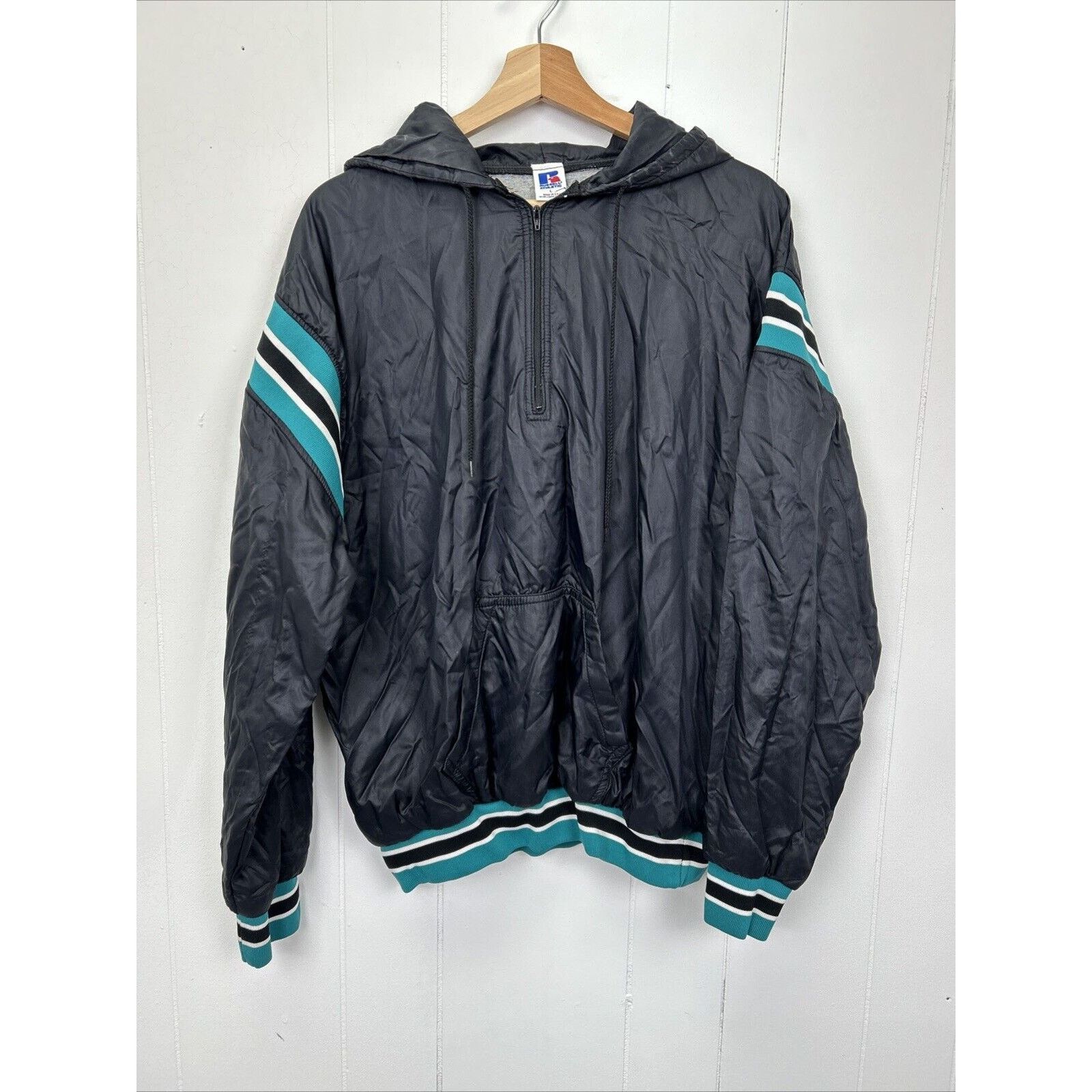 Other Russell Athletic Teal Striped Black Windbreaker Size Large Size US L / EU 52-54 / 3 - 1 Thumbnail