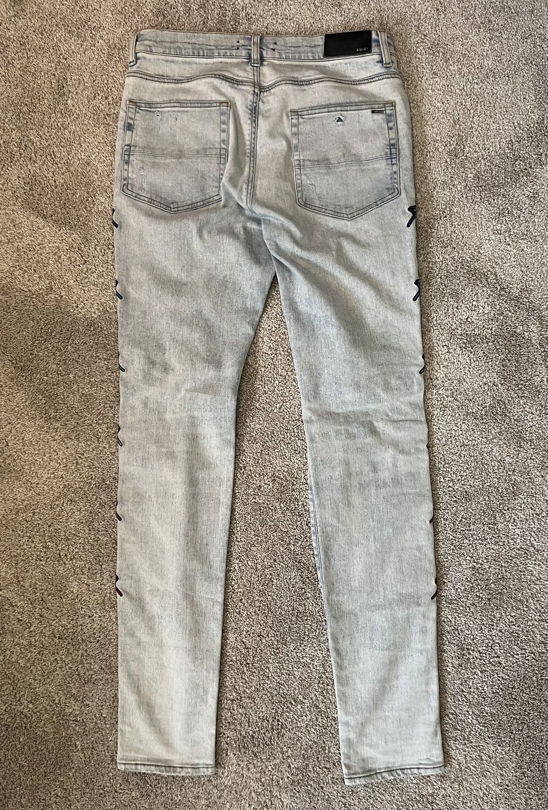 Jean Amiri Avec Patch Grateful Dead Bear - Taille 33 - Dénim - Coupe Skinny - Occasion Très Bon État