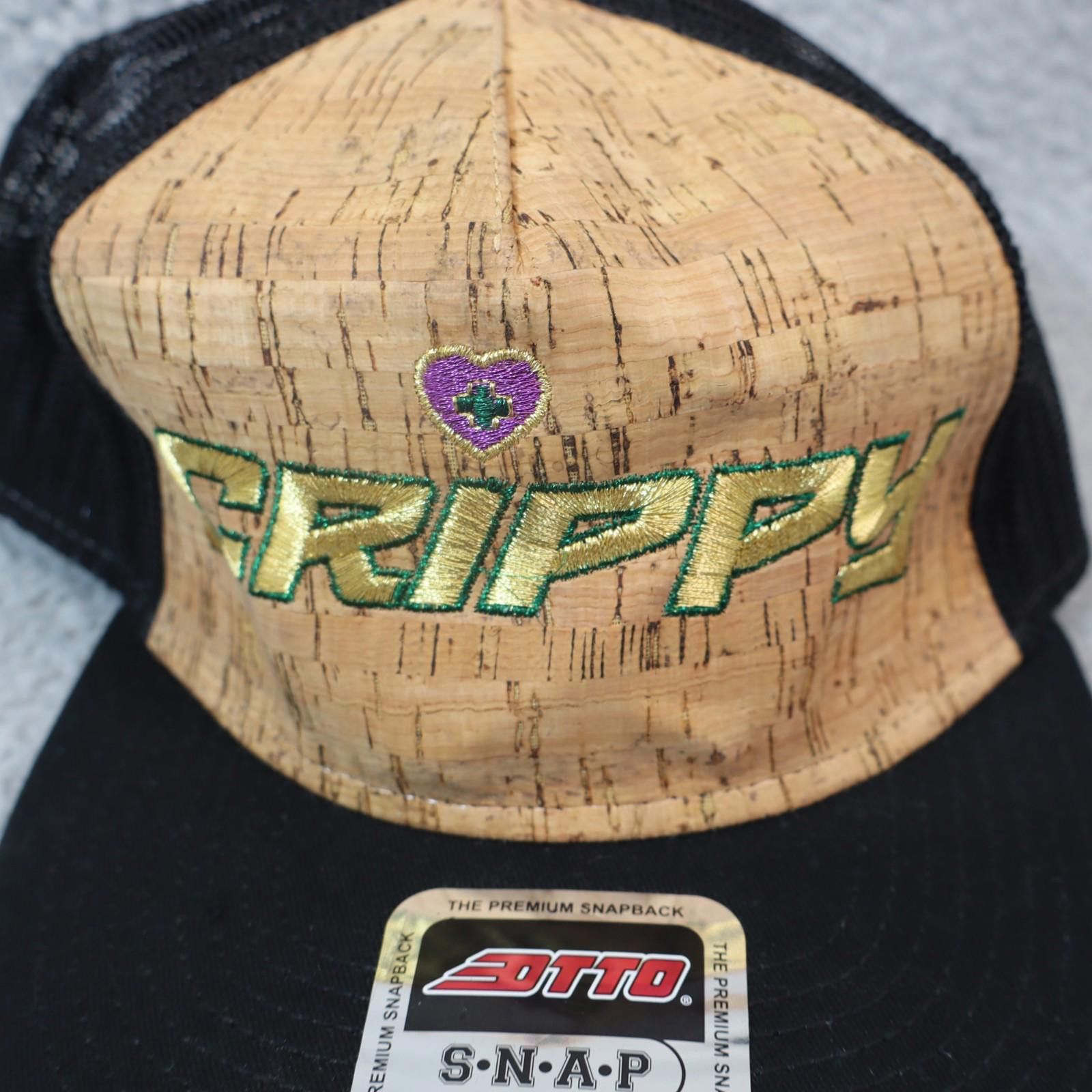 Otto Crippy Cork Front Trucker Hat Snapback Mesh Cap 420 cannabis Size ONE SIZE - 3 Thumbnail