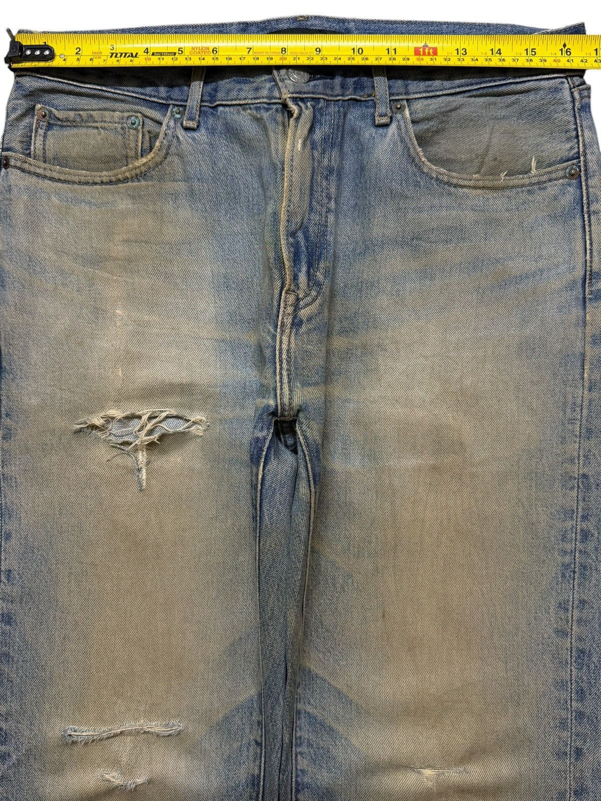 Uniqlo Vintage Y2K Japanese Uniqlo Mud Wash Distressed Straight Leg Size US 32 / EU 48 - 11 Thumbnail