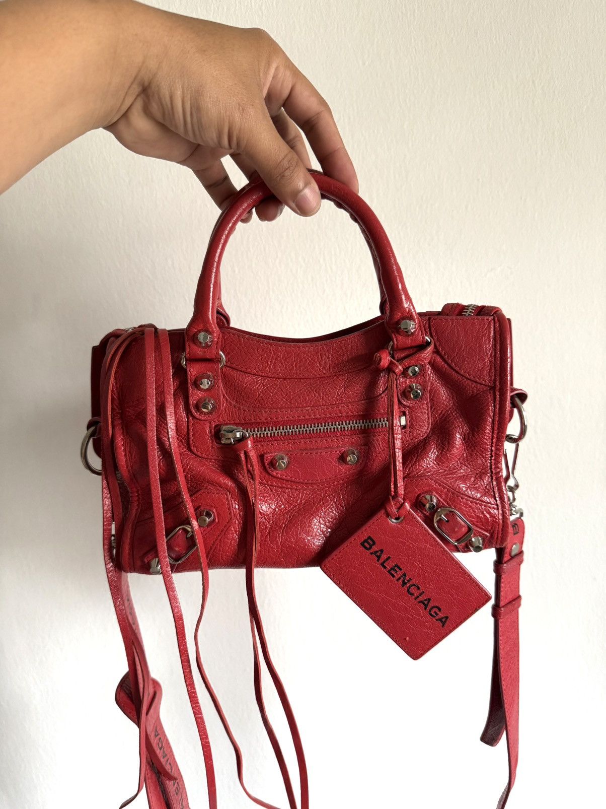 Balenciaga Balenciaga Classic Mini City Red lambskin Shoulder bag Size ONE SIZE - 12 Thumbnail