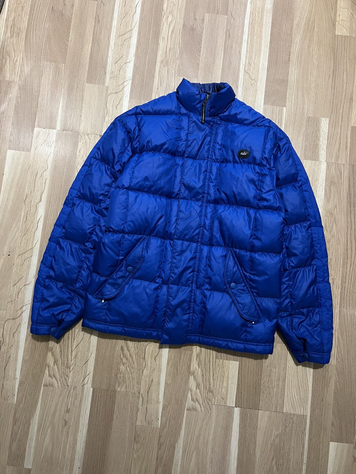 Nike × Vintage Nike vintage puffer jacket y2k style drill blue 90s Size US M / EU 48-50 / 2 - 4 Thumbnail