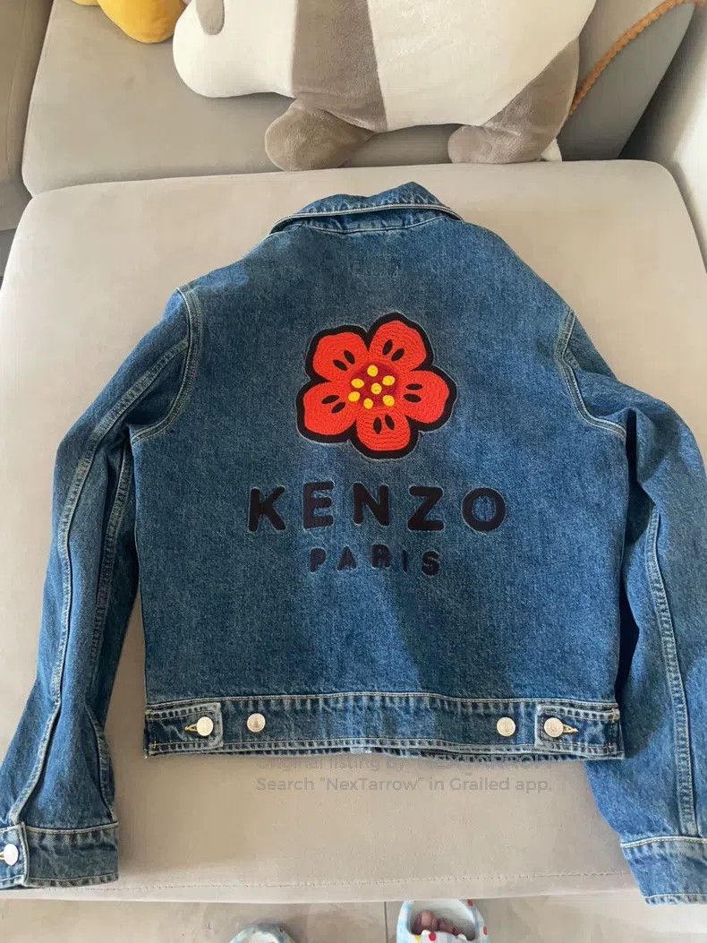 Kenzo Kenzo SS22 Solid Color Embroidered Denim Jacket - Blue wit Size US S / EU 44-46 / 1 - 2 Thumbnail