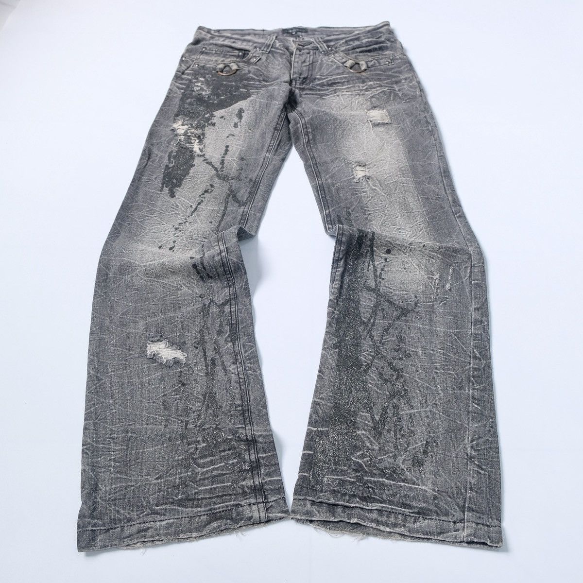 LOWBOX 2000’s Lowbox premium distressed flared jeans (japan) Size US 30 / EU 46 - 3 Thumbnail