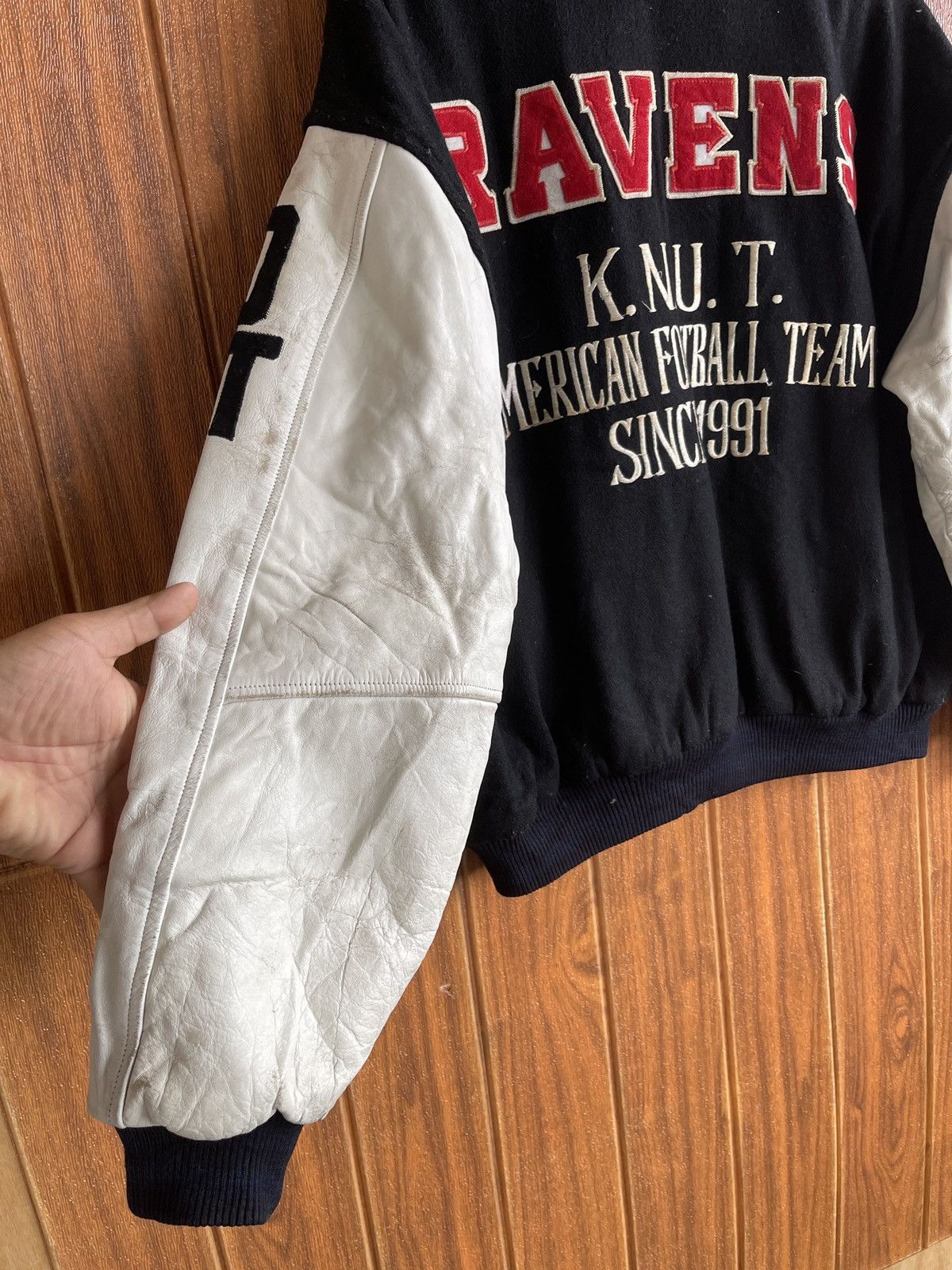 NFL Rare🔥Vtg 90s RAVENS KNUT Varsity Leather Jacket Size US XL / EU 56 / 4 - 14 Thumbnail