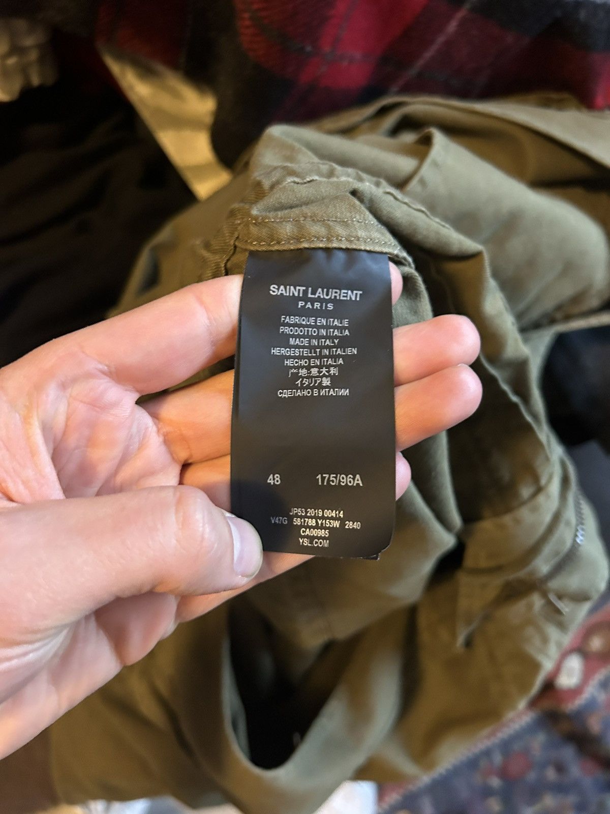 Saint Laurent Paris Saint Laurent Military Hooded Jacket with Embroidered Patch Size US M / EU 48-50 / 2 - 12 Thumbnail