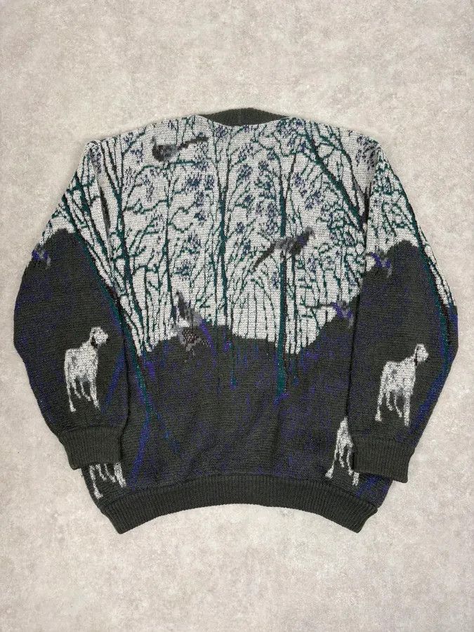 Valentino 2000s Valentino Forest Hunt Black Wool Cardigan Sweater Size US L / EU 52-54 / 3 - 6 Thumbnail