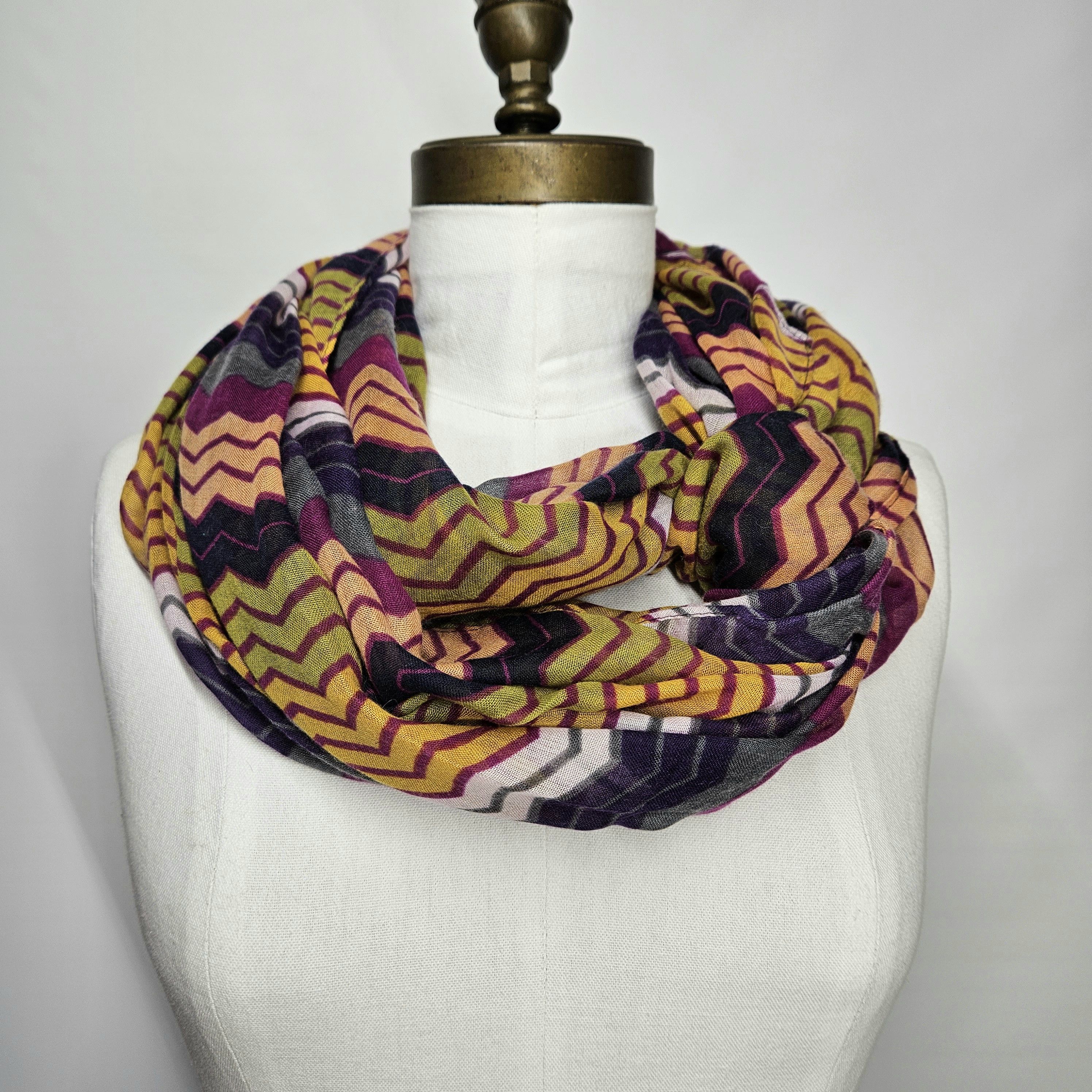 Other Natasha 74x36" Infinity Scarf Sarong Zig Zag Rainbow Jewel Size ONE SIZE - 3 Thumbnail