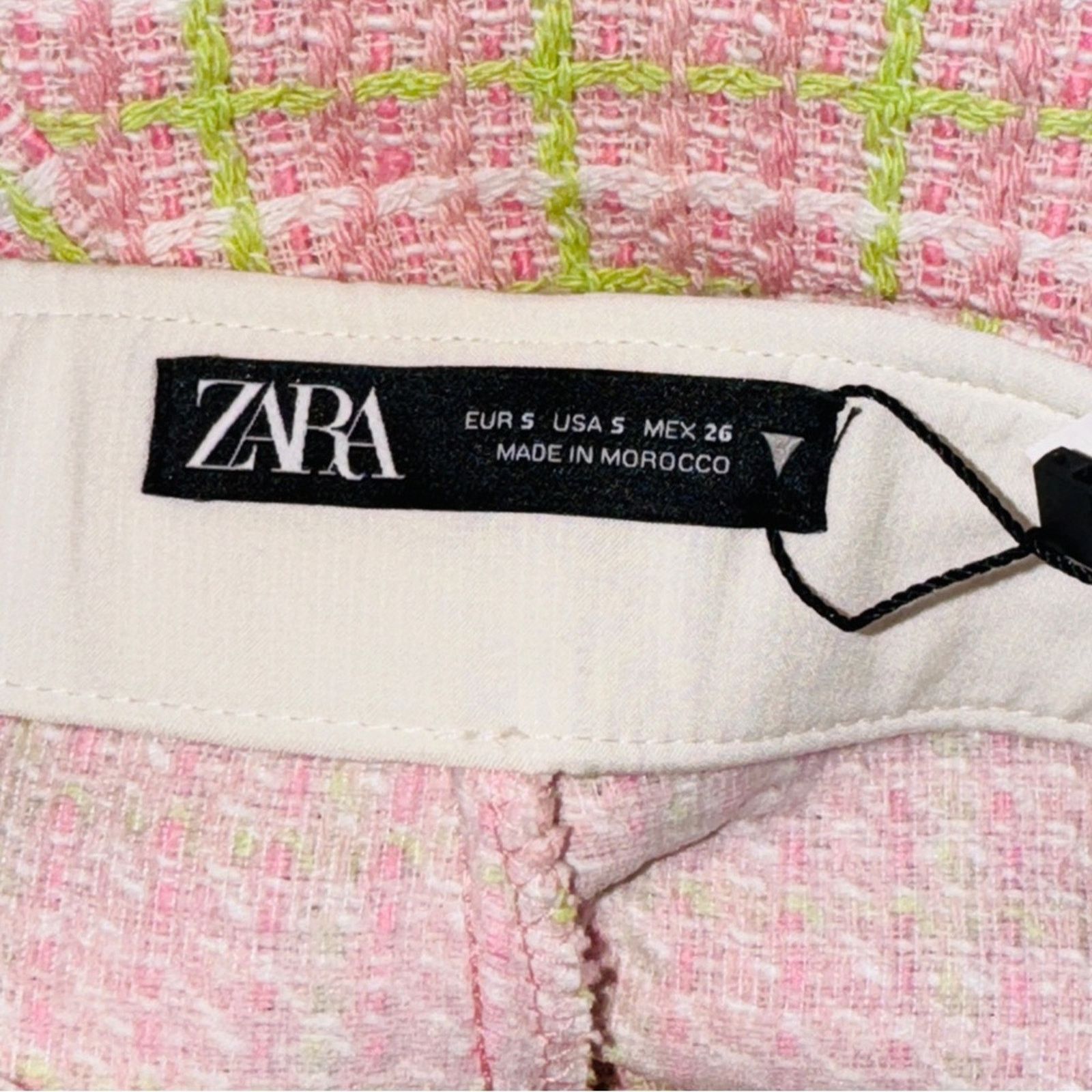 Zara Zara Pink Gingham Tweed Mini Skort Pink Size S Size 28" / US 6 / IT 42 - 5 Thumbnail