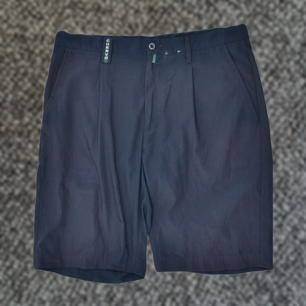 Vintage CHERVO Womens Chino Shorts Navy Blue XL EU 46 Polyester Size 40" / US 18 - 1 Thumbnail