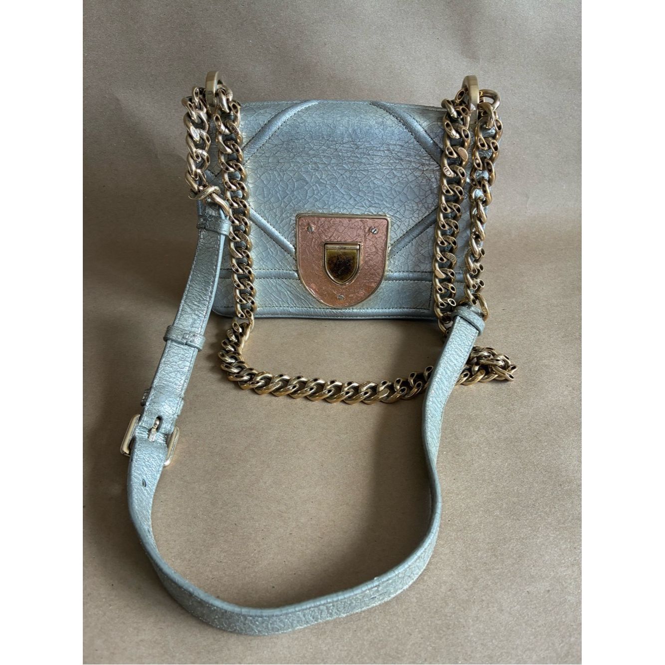 Dior Dior Diorama Crackled Leather Flap Bag Size ONE SIZE - 1 Thumbnail