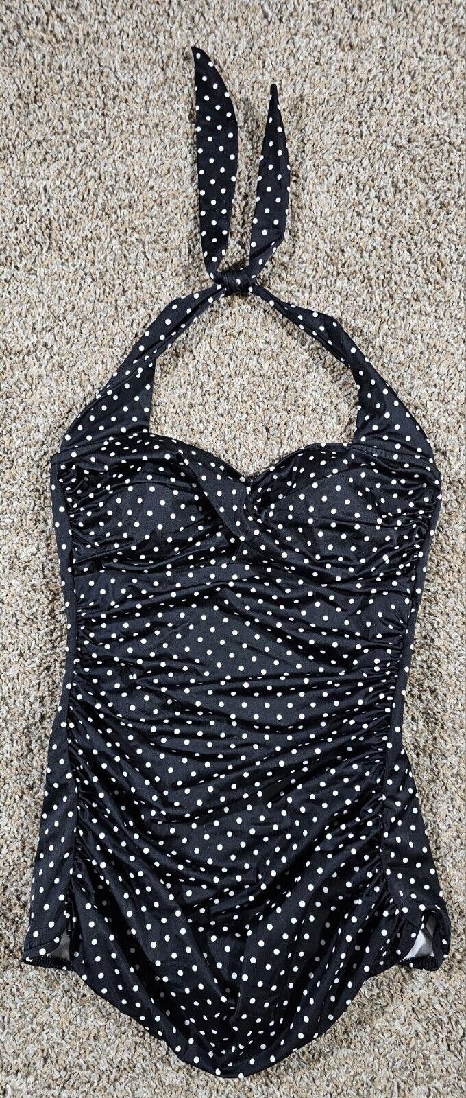 Designer SUDDENLY SLIM CATALINA 1 PIECE SWIMSUIT BLACK POLKA DOT S4 6 Grailed