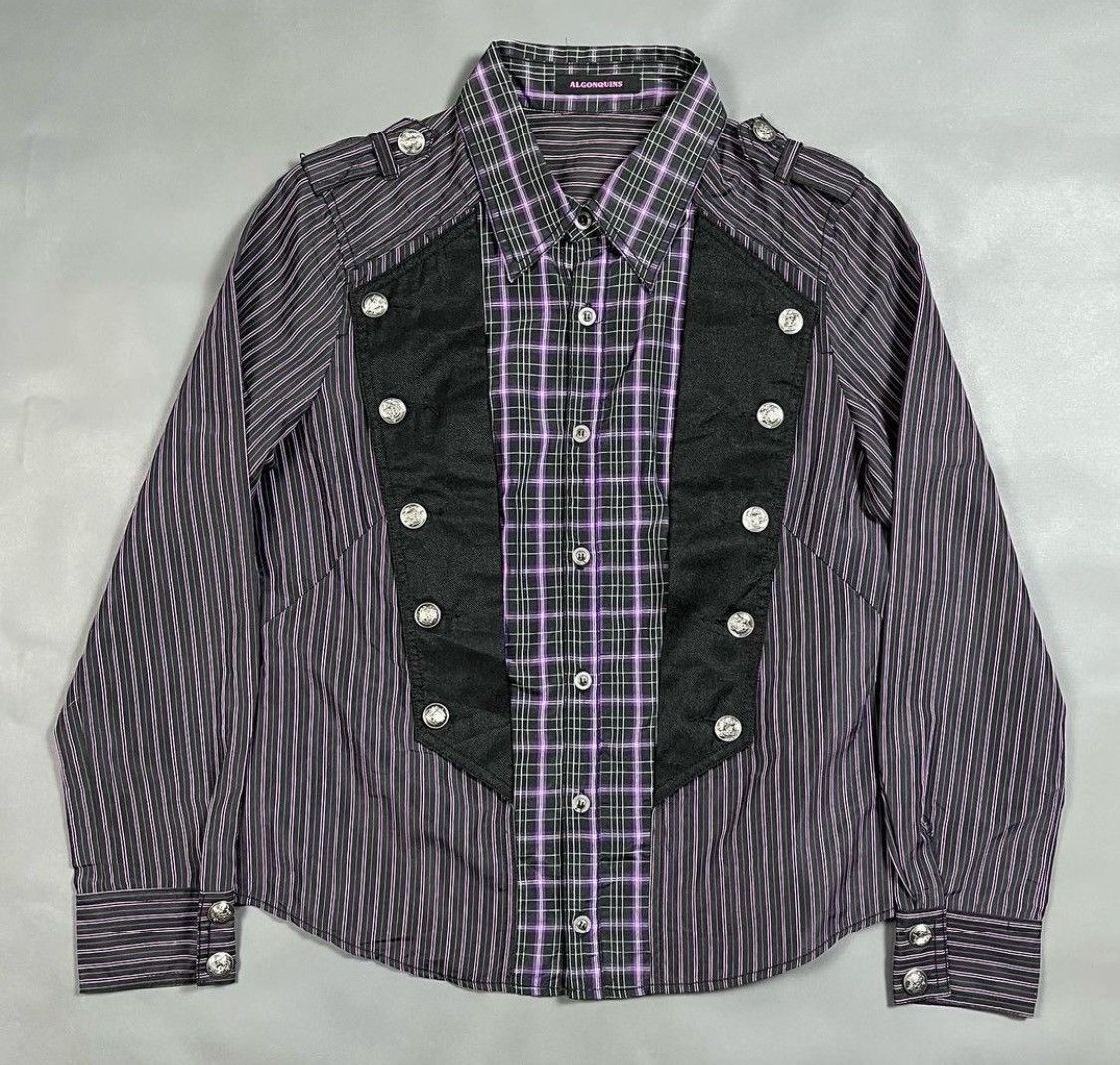 20471120 Vintage ALGONQUINS Tuxedo hybrid stripe Shirt Size US M / EU 48-50 / 2 - 1 Thumbnail