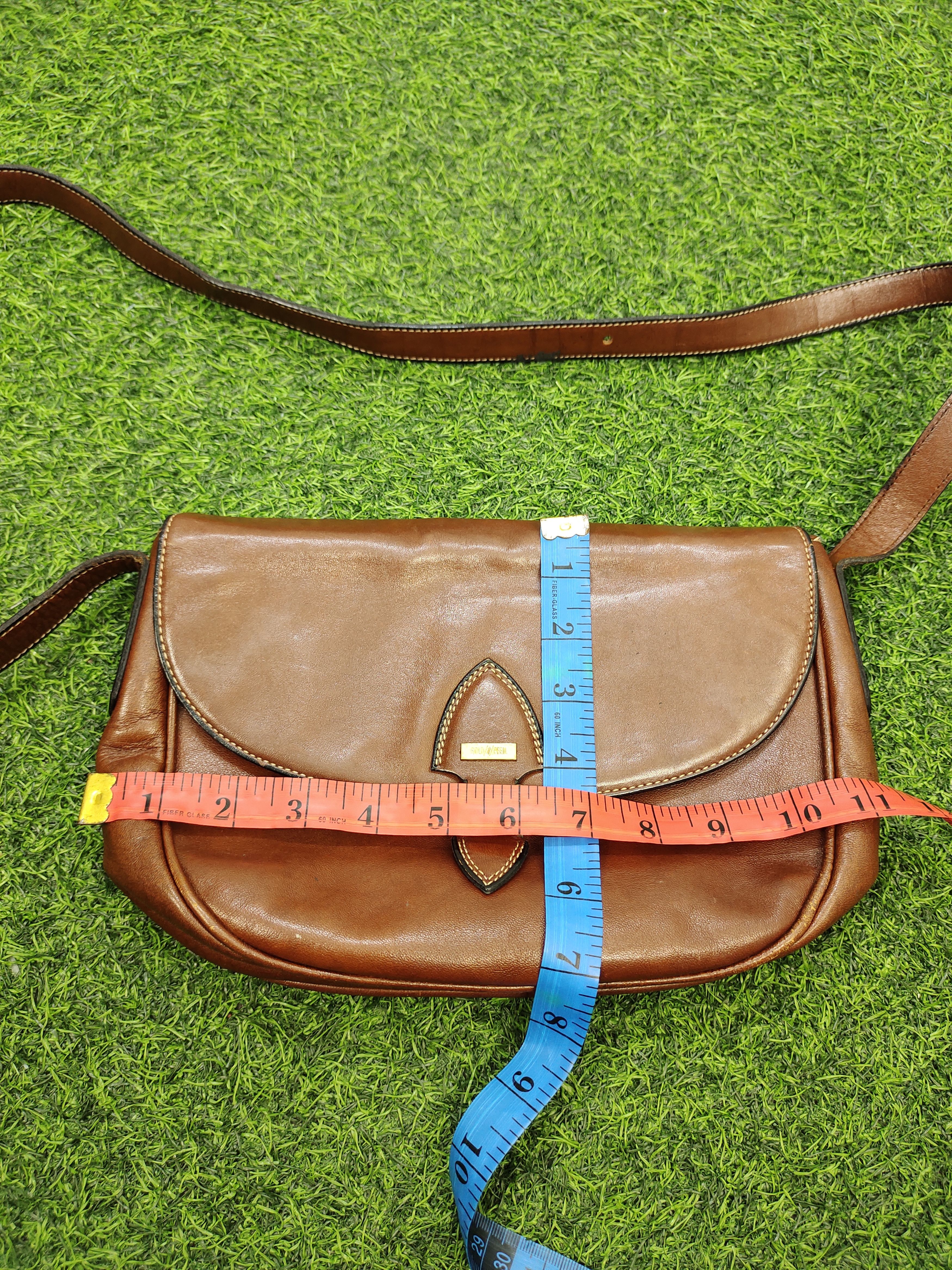 Leather Vintage Gold Pfeil Handmade Patina Leather Sling Bag Size ONE SIZE - 19 Thumbnail