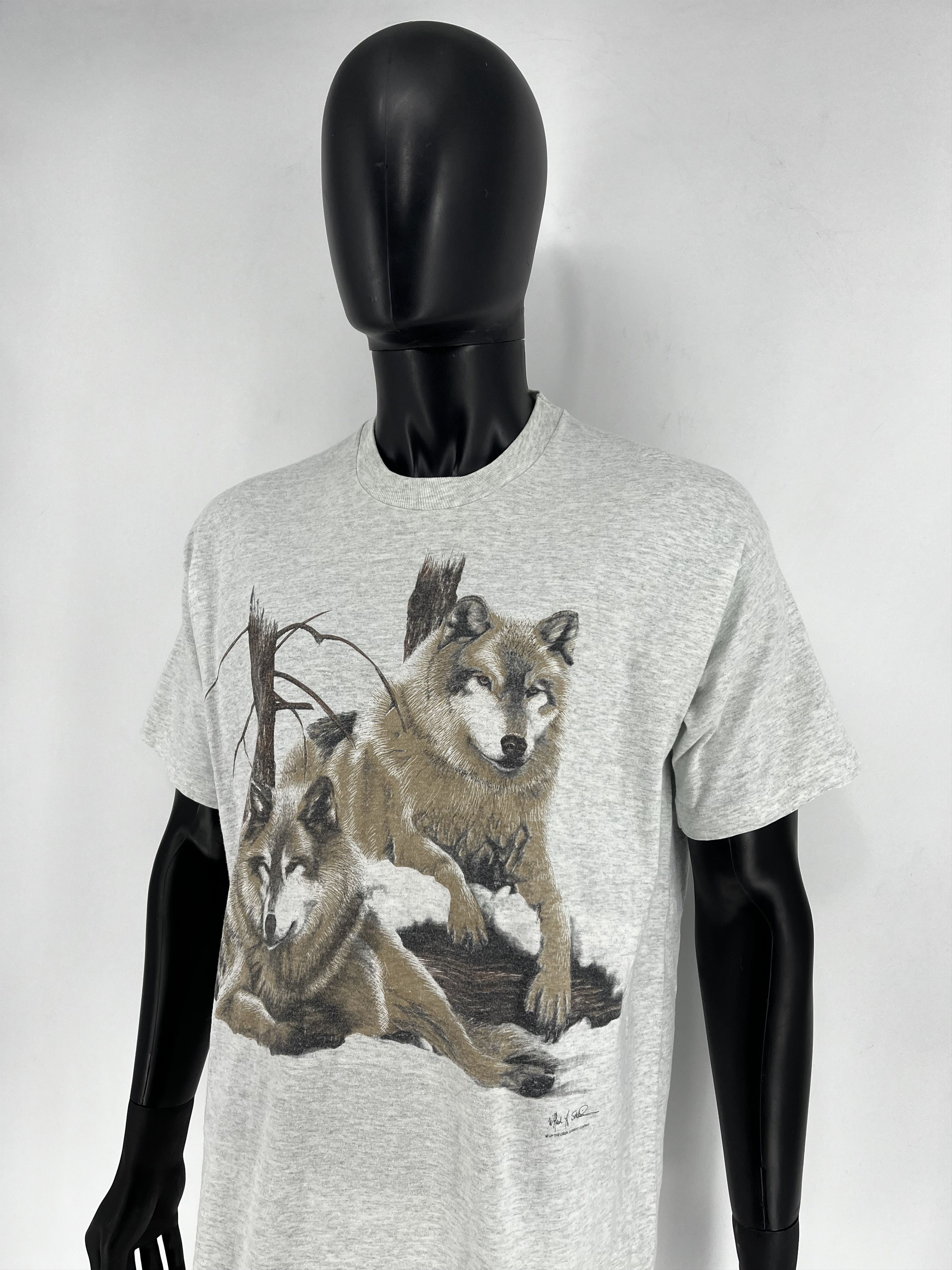 Vintage Vintage 90s Wolf Face Boxy Fit Tee Toys Rock Size XL Size US XL / EU 56 / 4 - 4 Thumbnail